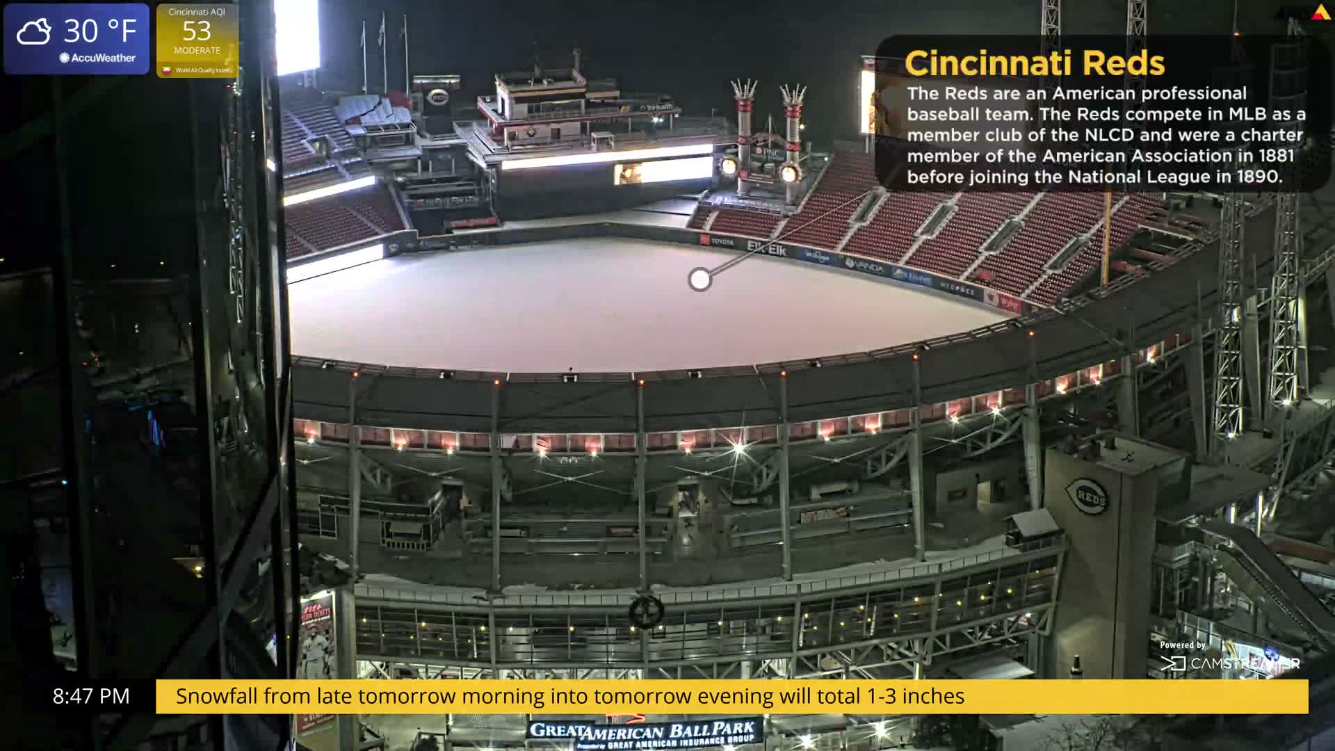 Cincinnati Skyline Live Cam - Cincinnati, Hamilton, Ohio, USA