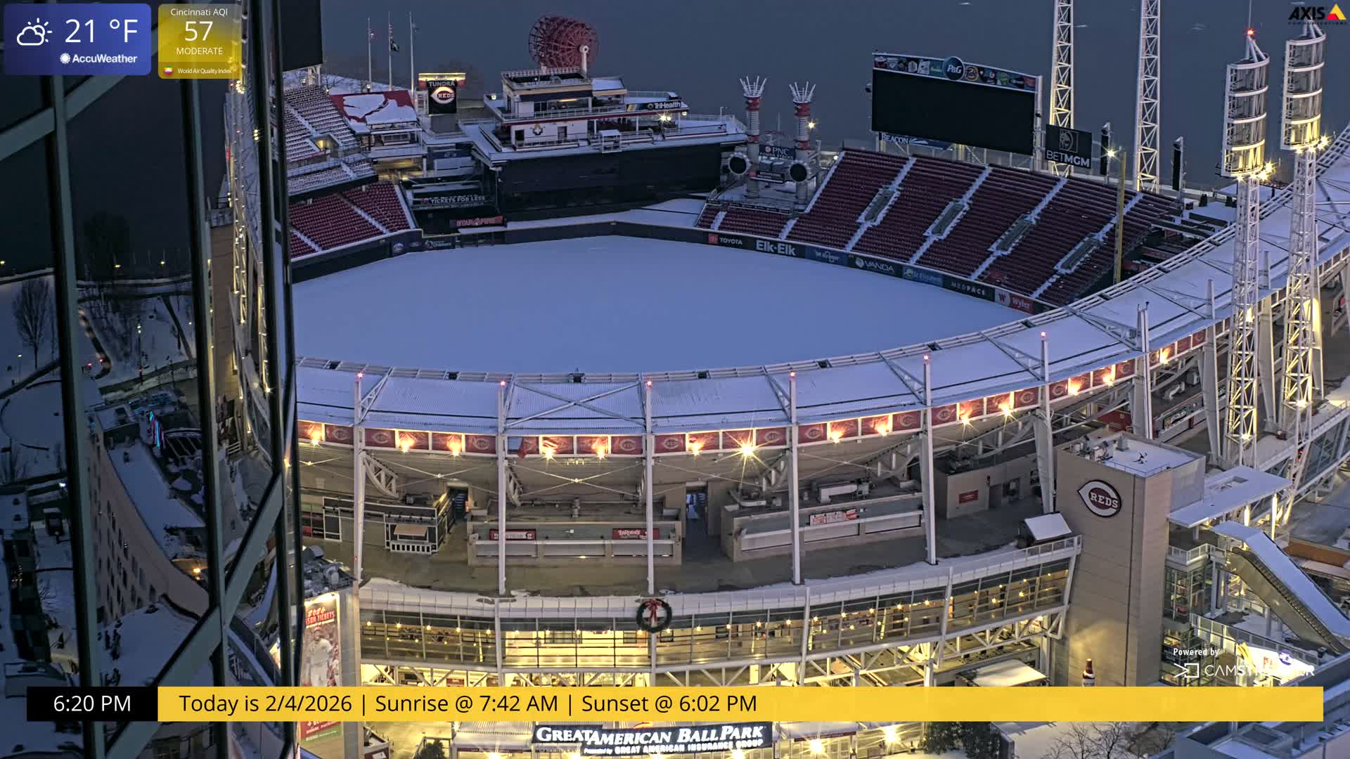 Cincinnati Skyline Live Cam - Cincinnati, Hamilton, Ohio, USA