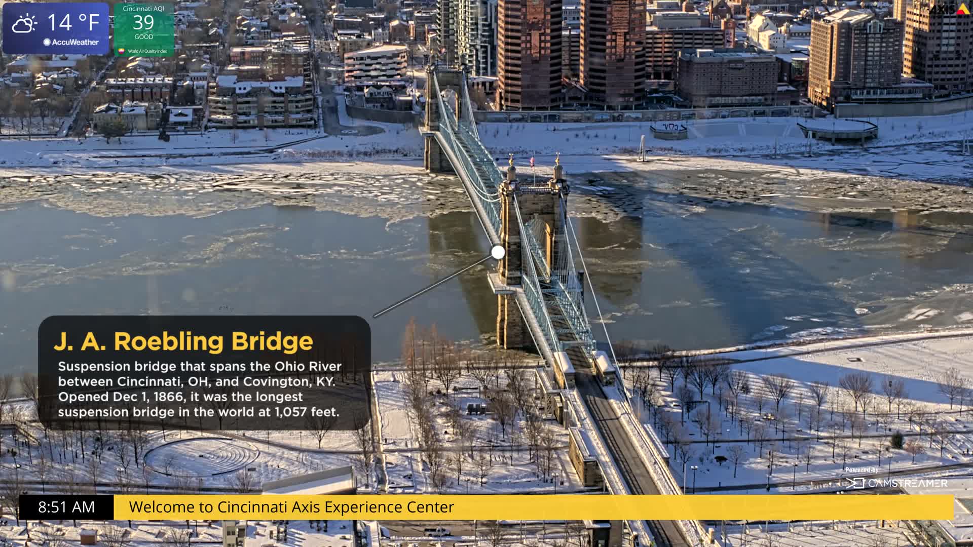 Cincinnati Skyline Live Cam - Cincinnati, Hamilton, Ohio, USA