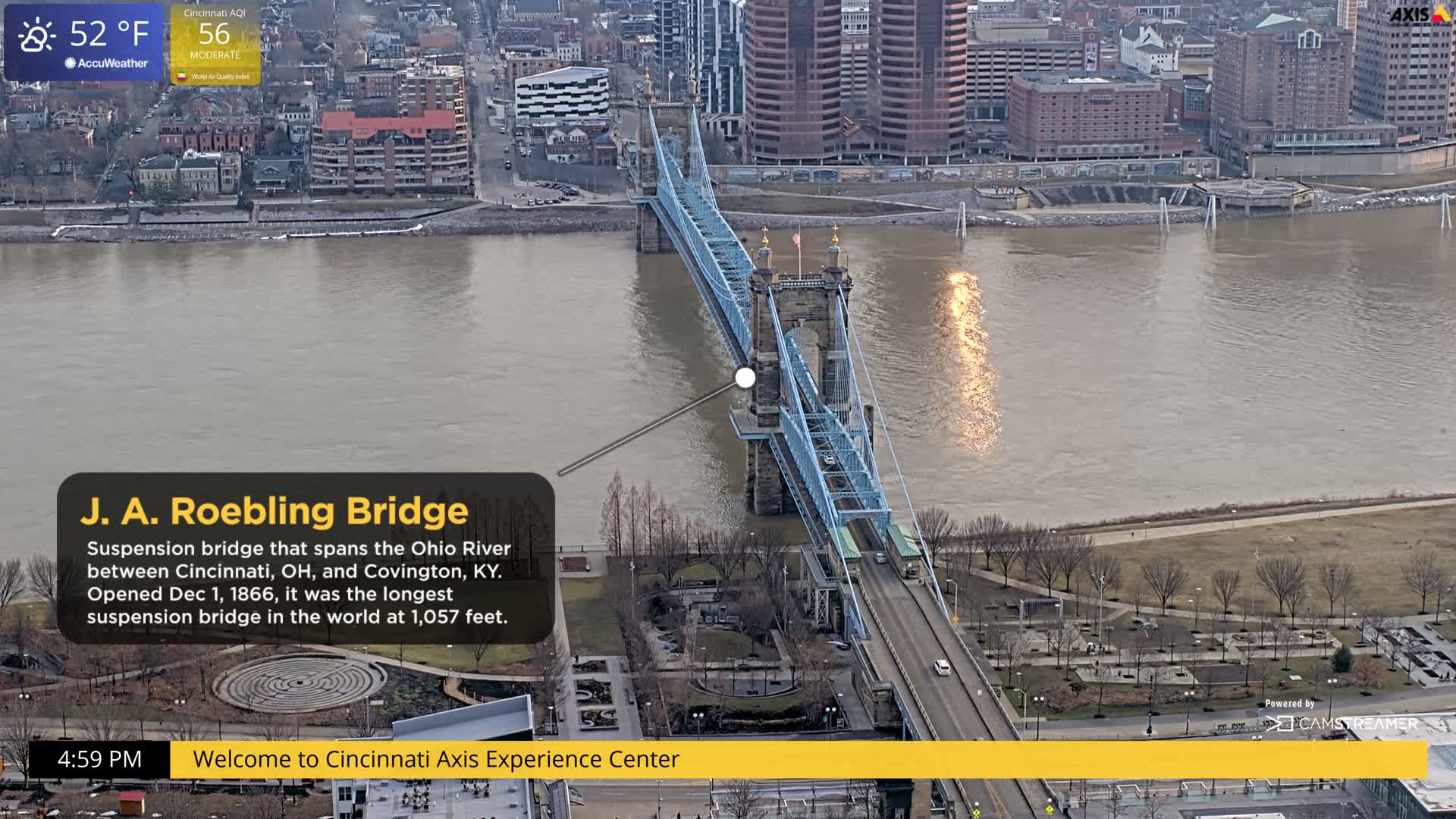 Cincinnati Skyline Live Cam - Cincinnati, Hamilton, Ohio, USA