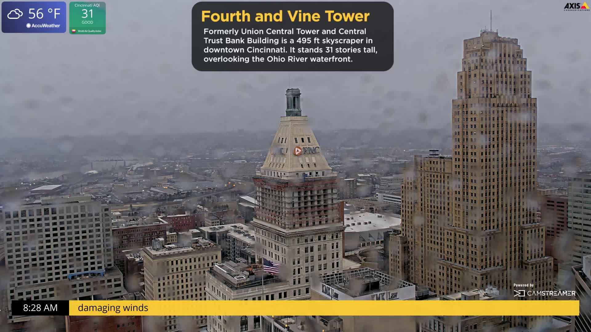 Cincinnati Skyline Live Cam - Cincinnati, Hamilton, Ohio, USA