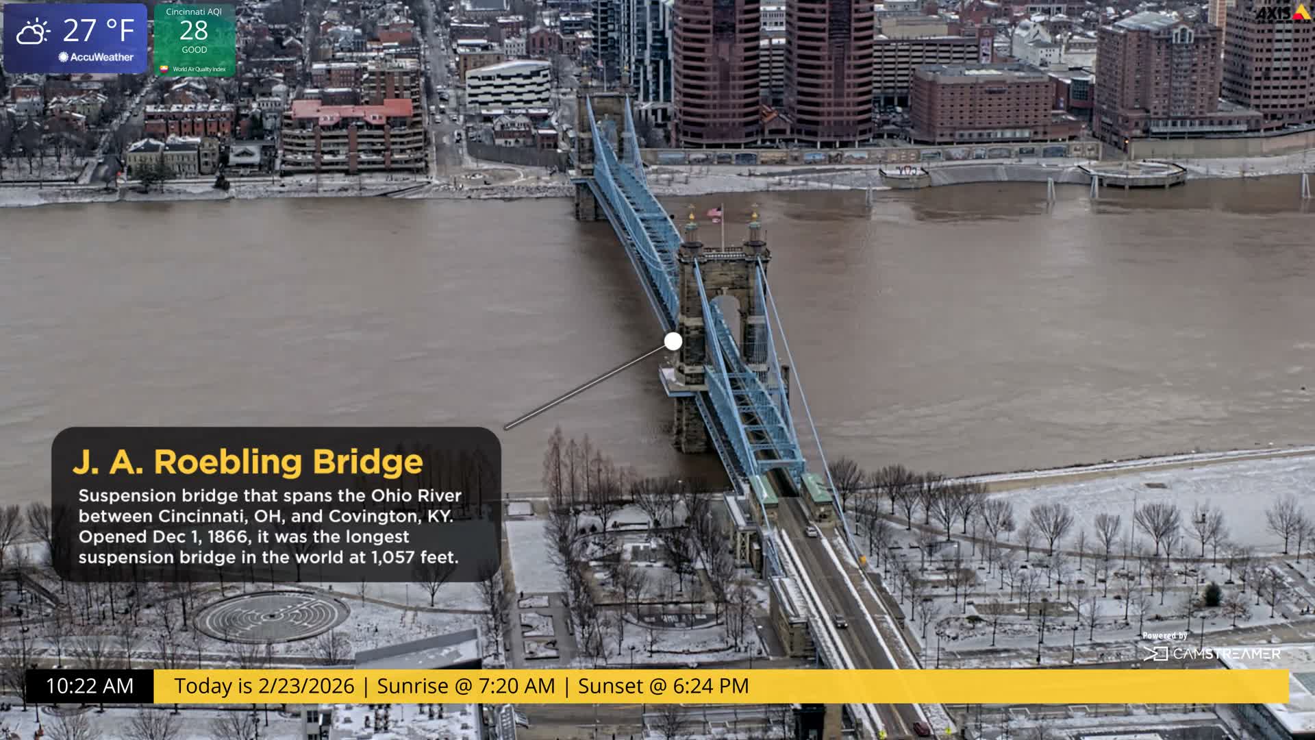 Cincinnati Skyline Live Cam - Cincinnati, Hamilton, Ohio, USA