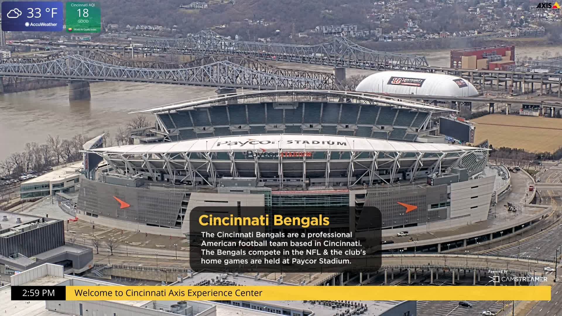 Cincinnati Skyline Live Cam - Cincinnati, Hamilton, Ohio, USA