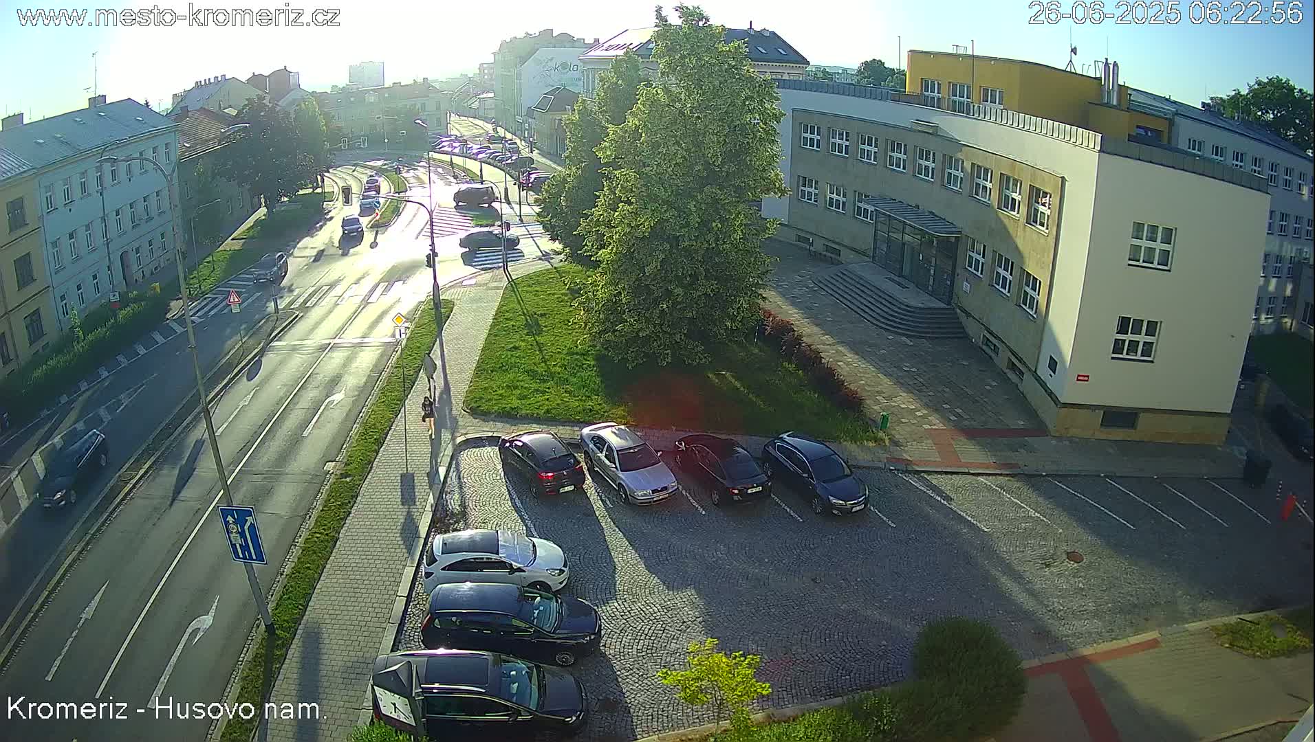 Kroměříž, Husovo & Kotojedska Náměstí  Square Intersection Live Cam - Kromeriz, Zlin, Czechia