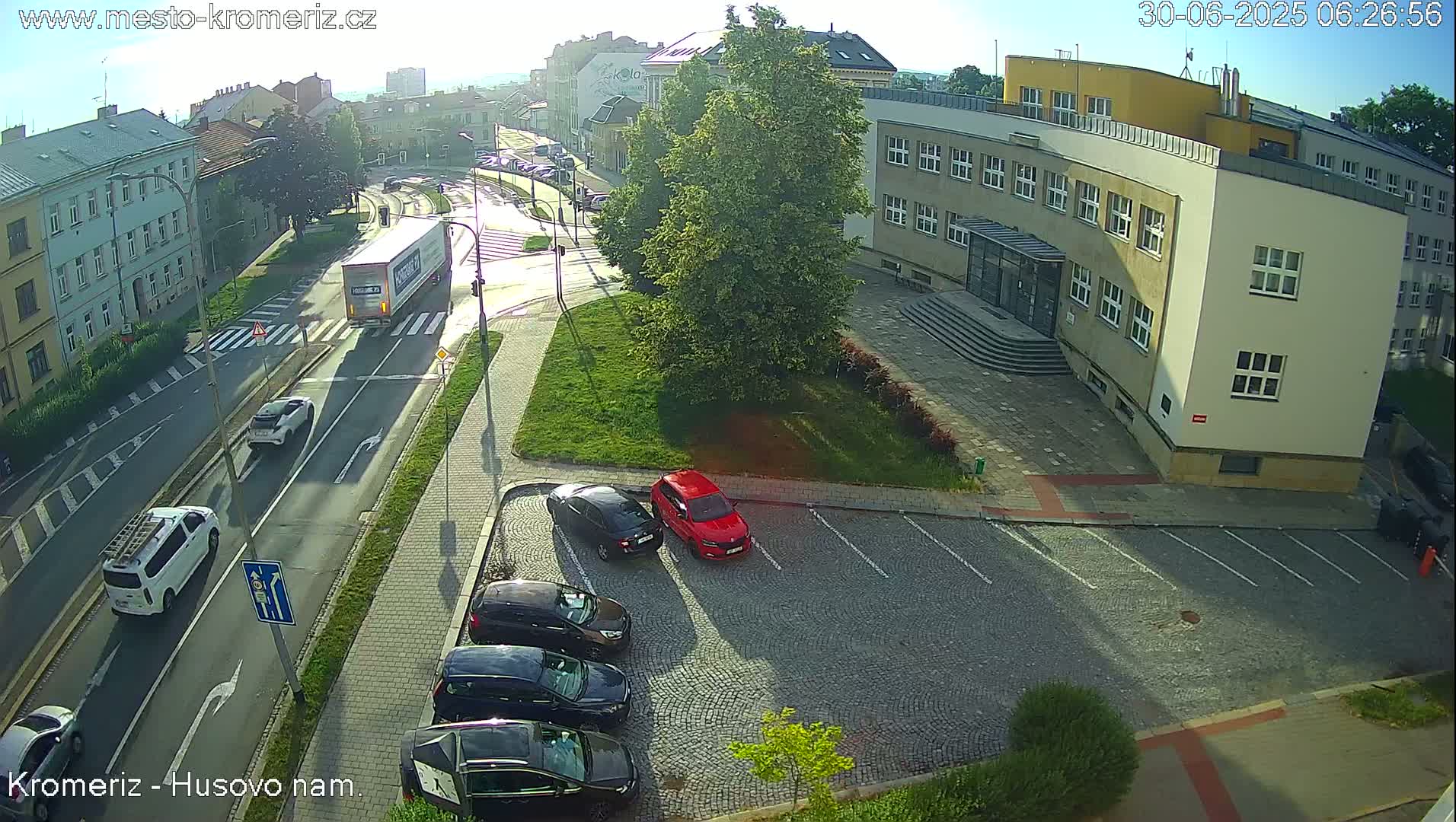 Kroměříž, Husovo & Kotojedska Náměstí  Square Intersection Live Cam - Kromeriz, Zlin, Czechia