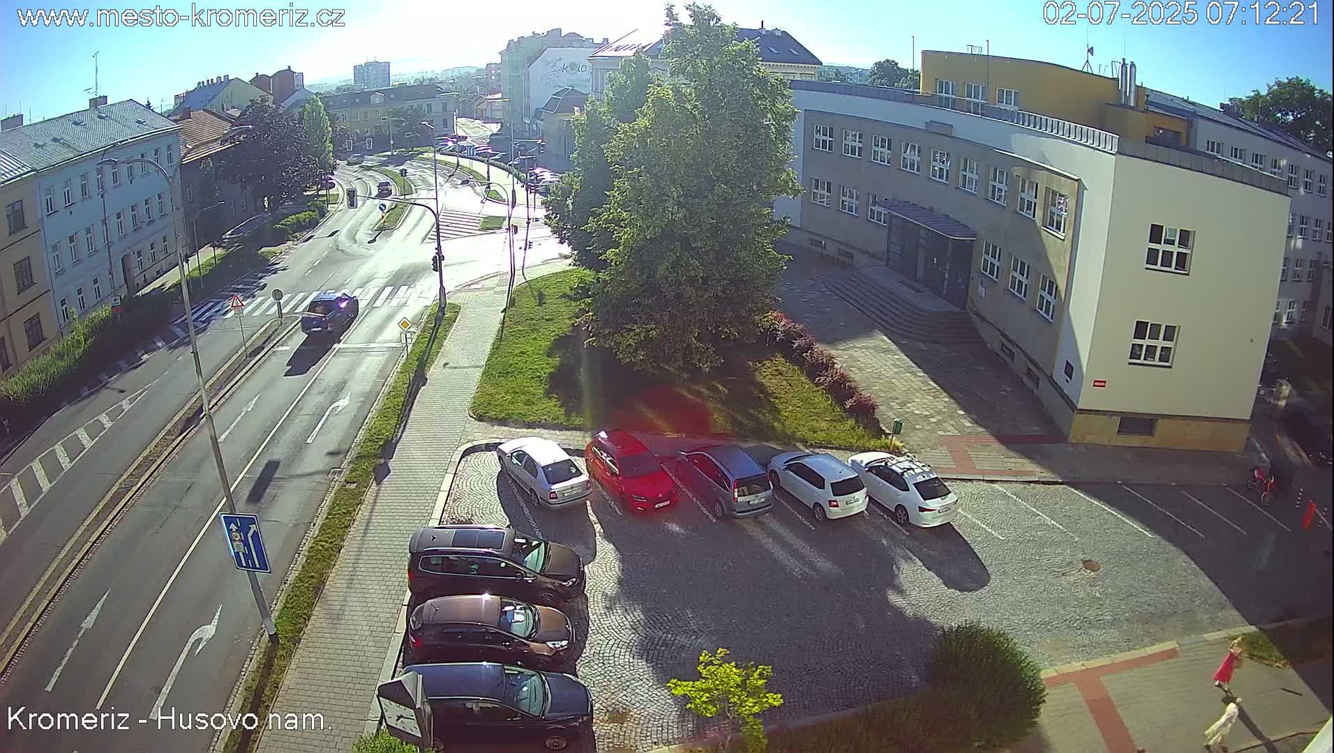 Kroměříž, Husovo & Kotojedska Náměstí  Square Intersection Live Cam - Kromeriz, Zlin, Czechia