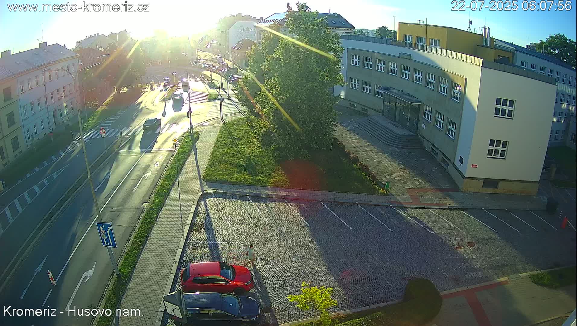 Kroměříž, Husovo & Kotojedska Náměstí  Square Intersection Live Cam - Kromeriz, Zlin, Czechia