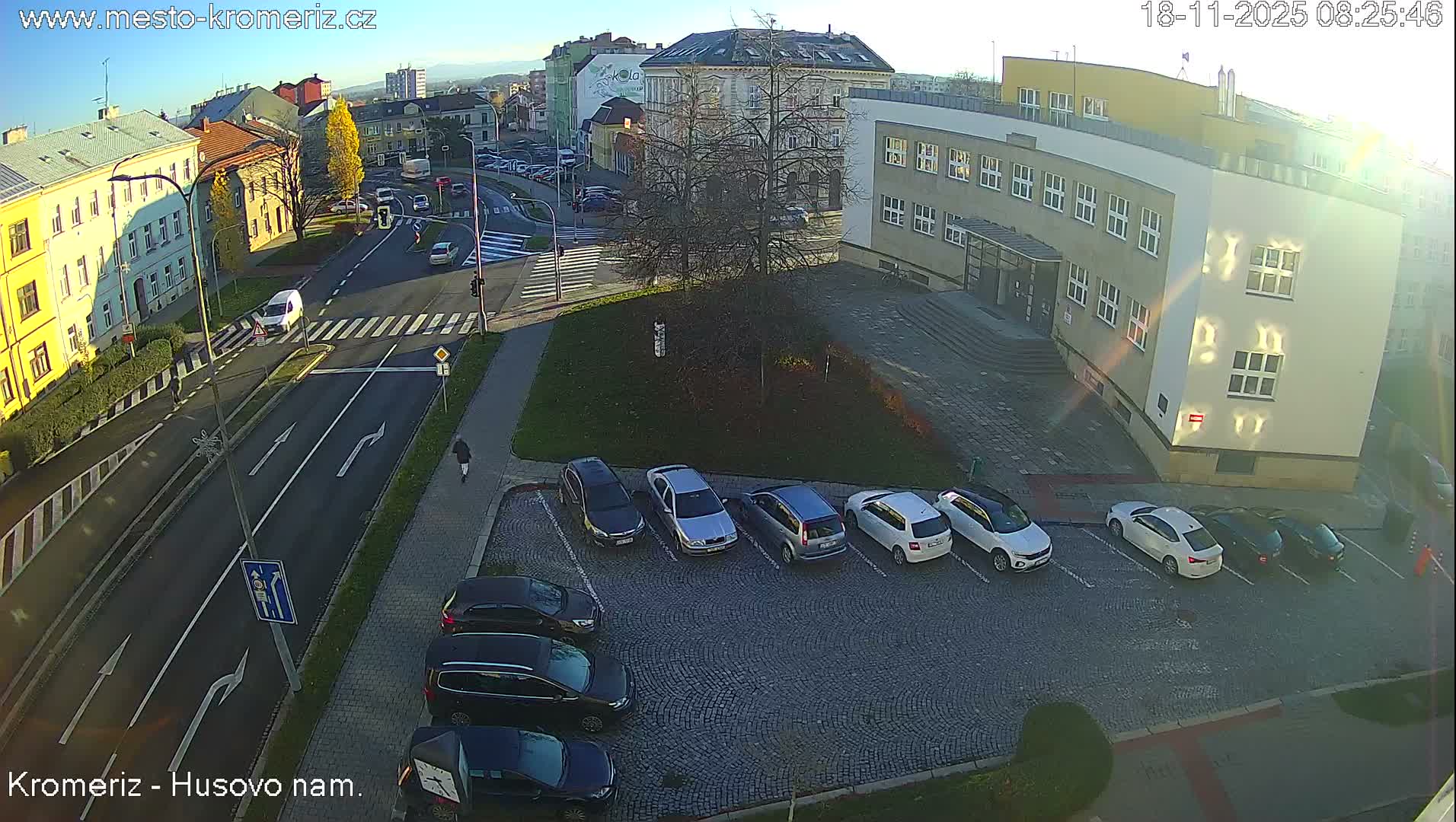 Kroměříž, Husovo & Kotojedska Náměstí  Square Intersection Live Cam - Kromeriz, Zlin, Czechia