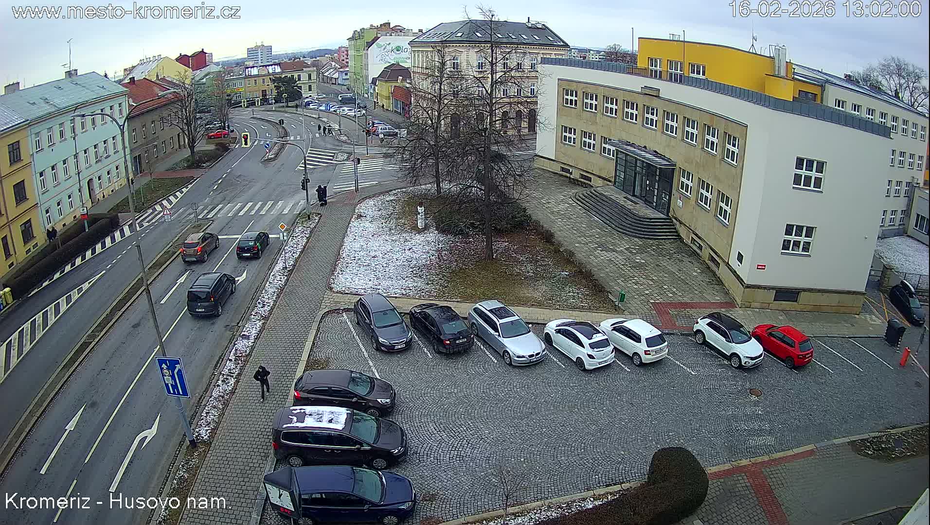 Kroměříž, Husovo & Kotojedska Náměstí  Square Intersection Live Cam - Kromeriz, Zlin, Czechia