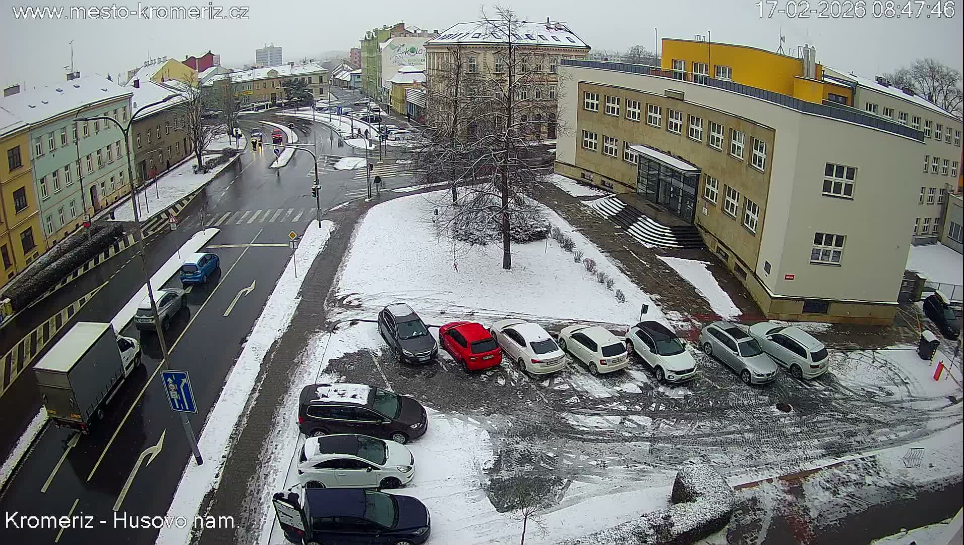 Kroměříž, Husovo & Kotojedska Náměstí  Square Intersection Live Cam - Kromeriz, Zlin, Czechia
