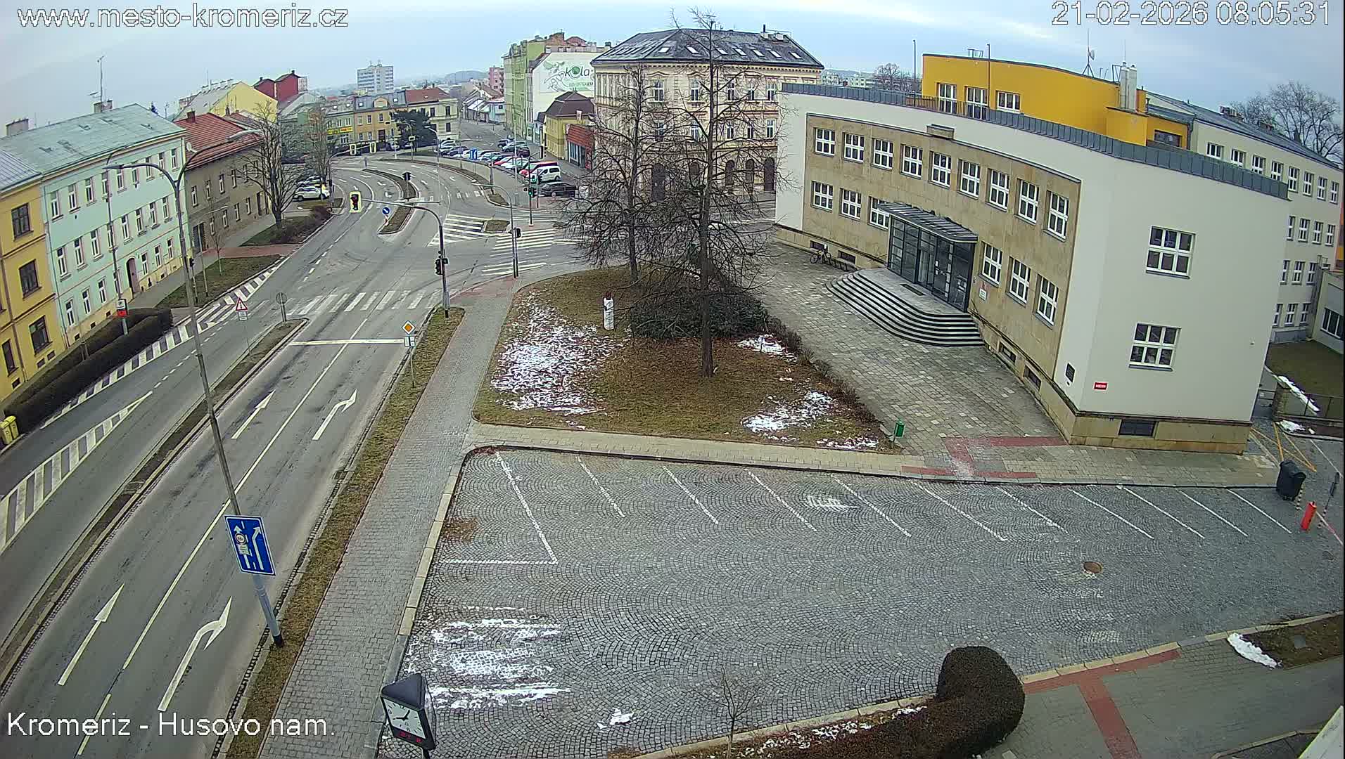 Kroměříž, Husovo & Kotojedska Náměstí  Square Intersection Live Cam - Kromeriz, Zlin, Czechia