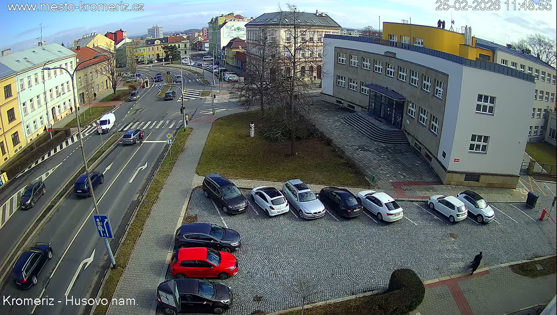 Kroměříž, Husovo & Kotojedska Náměstí  Square Intersection Live Cam - Kromeriz, Zlin, Czechia