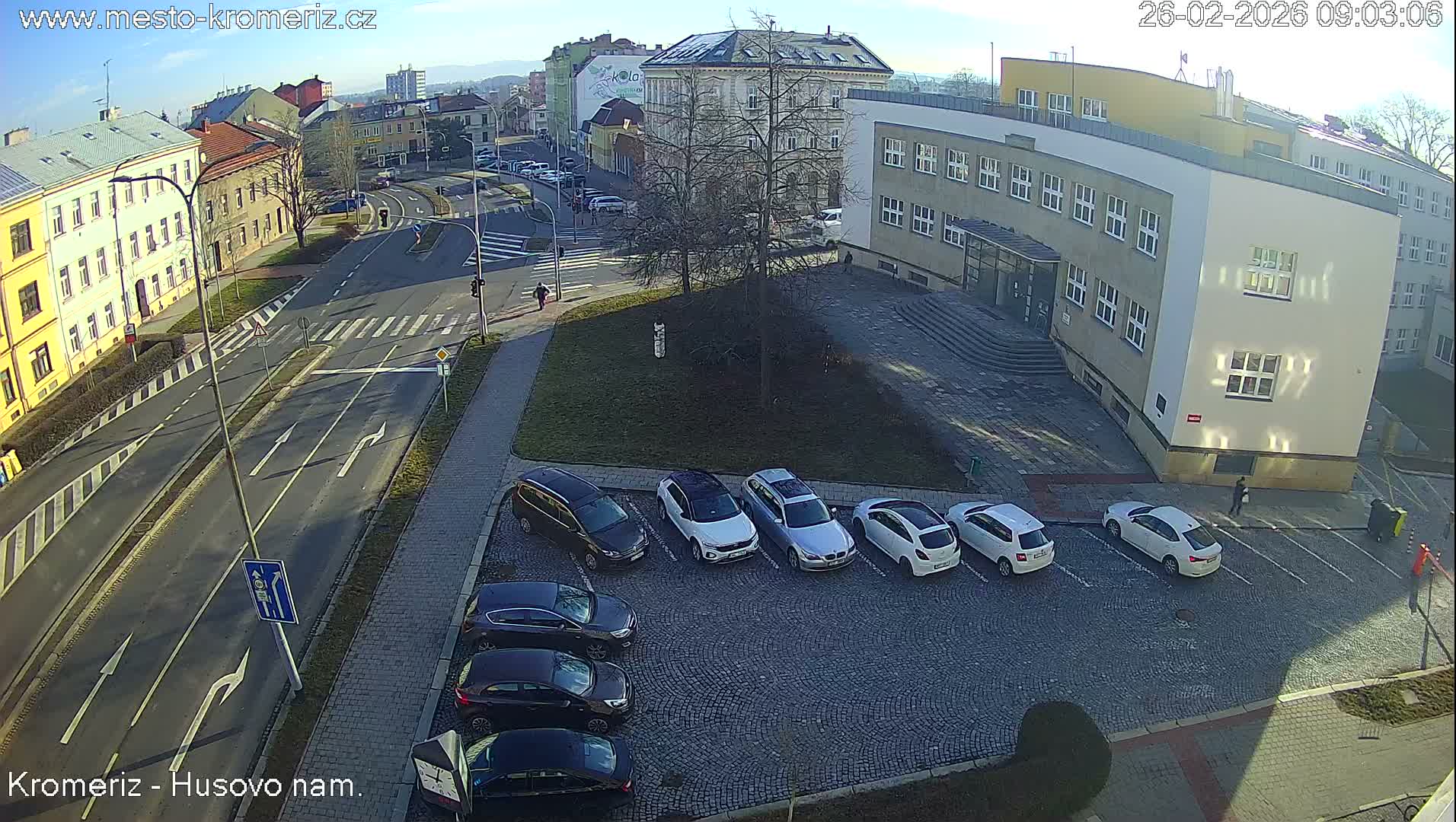 Kroměříž, Husovo & Kotojedska Náměstí  Square Intersection Live Cam - Kromeriz, Zlin, Czechia