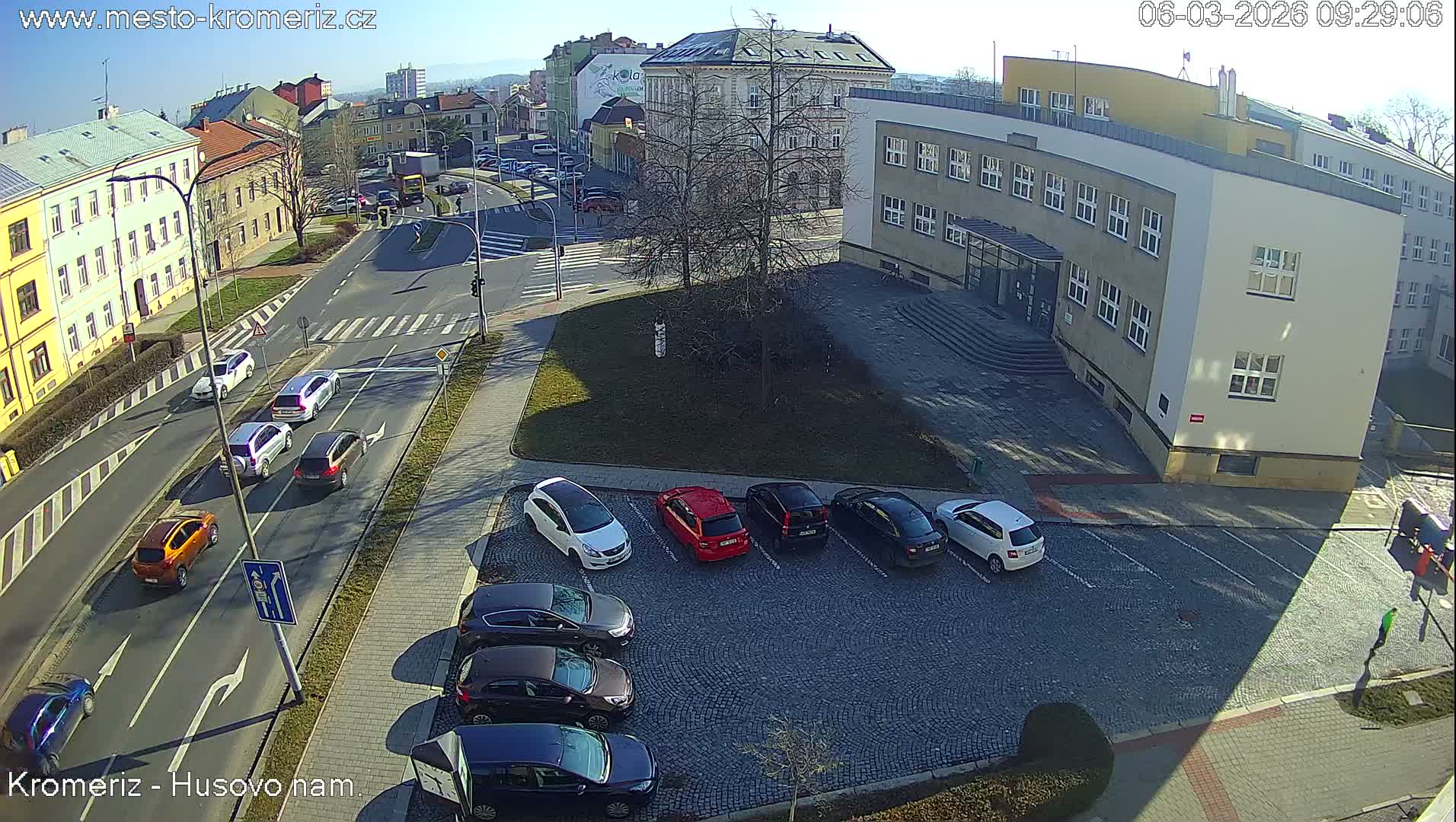 Kroměříž, Husovo & Kotojedska Náměstí  Square Intersection Live Cam - Kromeriz, Zlin, Czechia