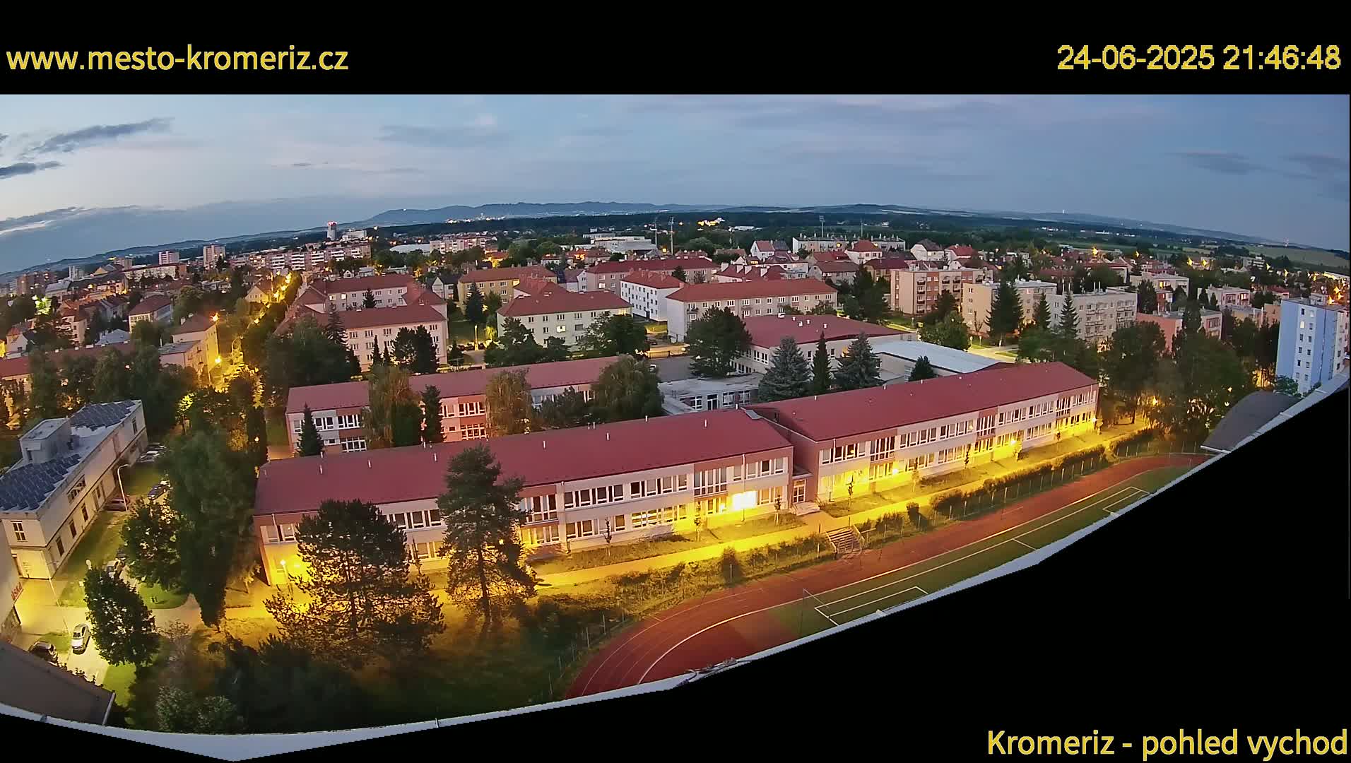 Kroměříž  East View Skyline Live Cam - Kromeriz, Zlin, Czechia