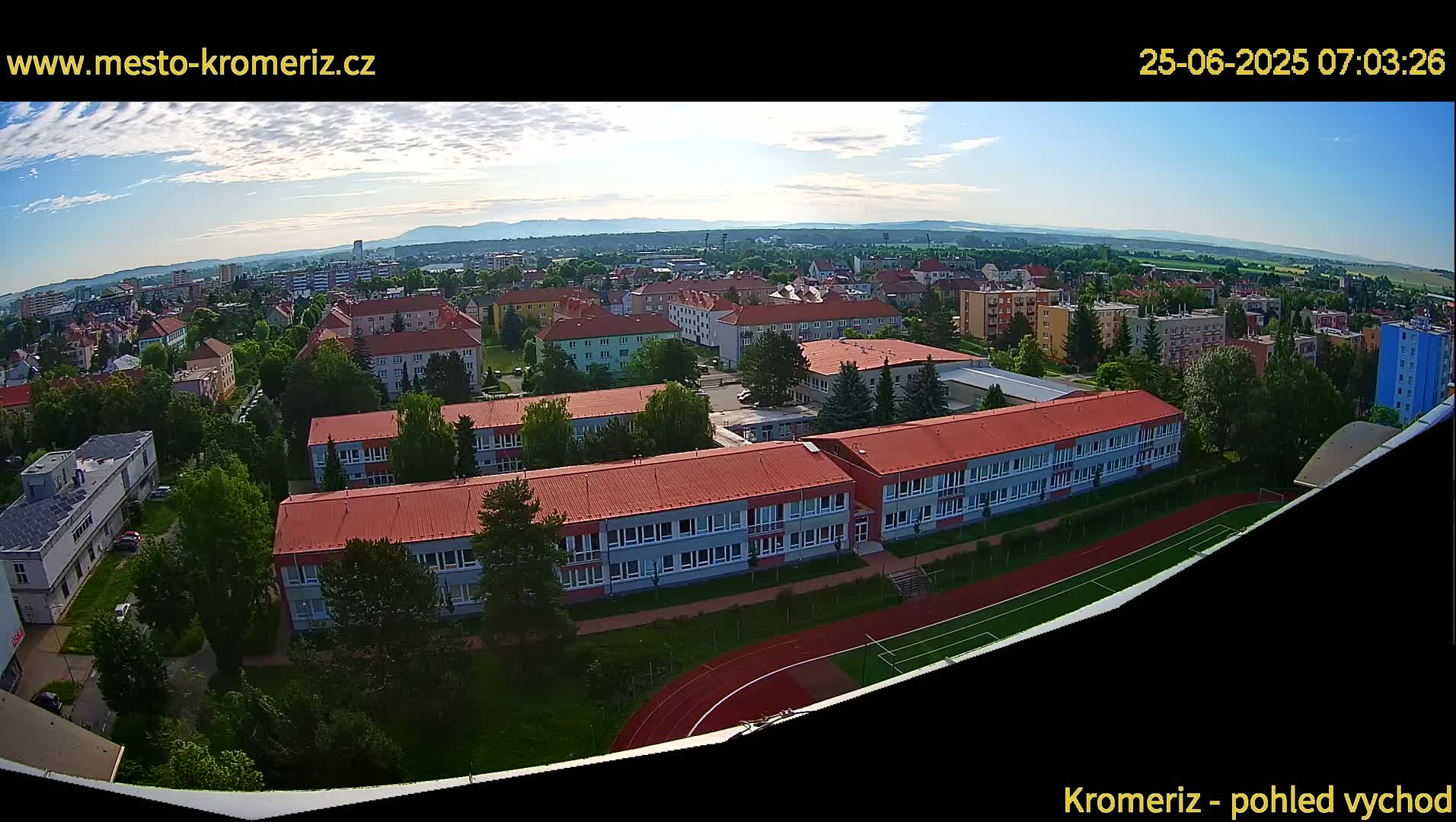 Kroměříž  East View Skyline Live Cam - Kromeriz, Zlin, Czechia