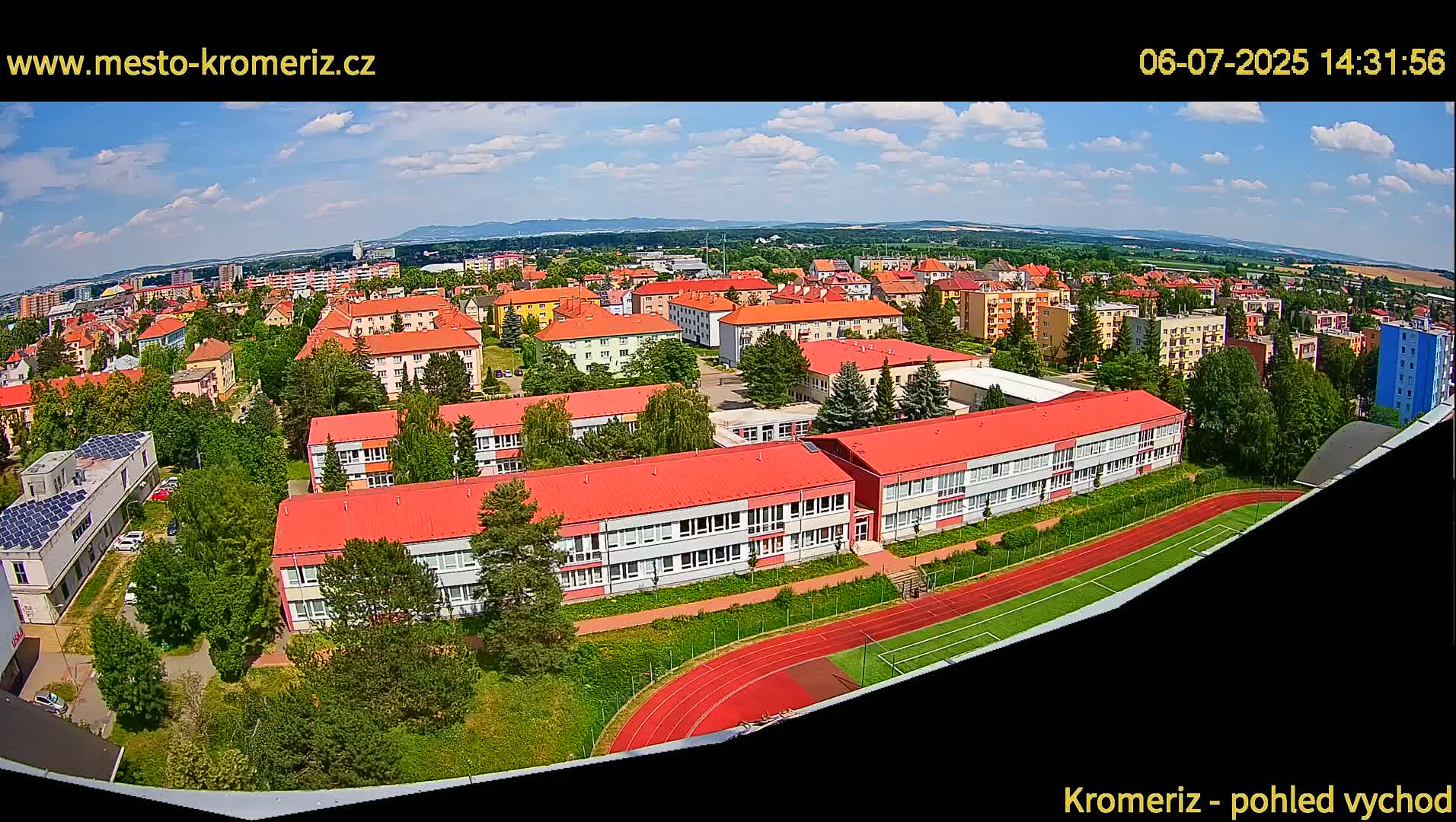 Kroměříž  East View Skyline Live Cam - Kromeriz, Zlin, Czechia
