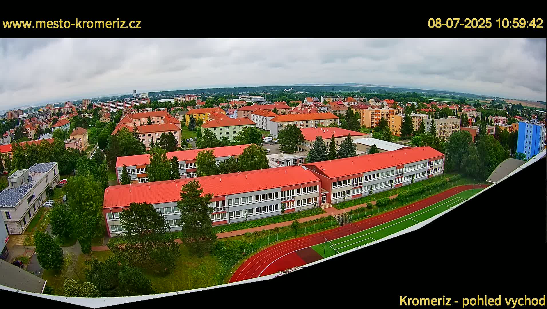 Kroměříž  East View Skyline Live Cam - Kromeriz, Zlin, Czechia