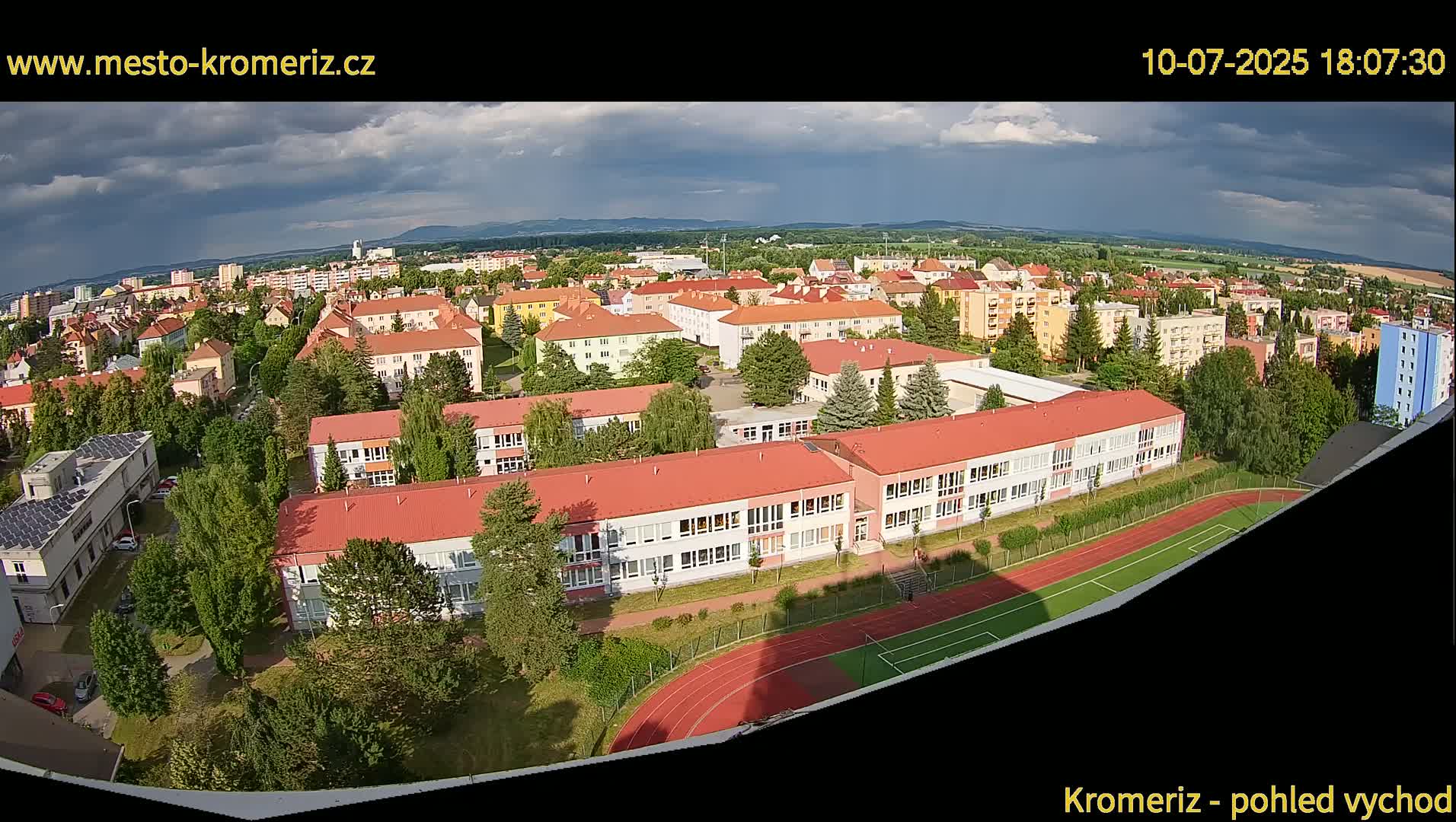Kroměříž  East View Skyline Live Cam - Kromeriz, Zlin, Czechia