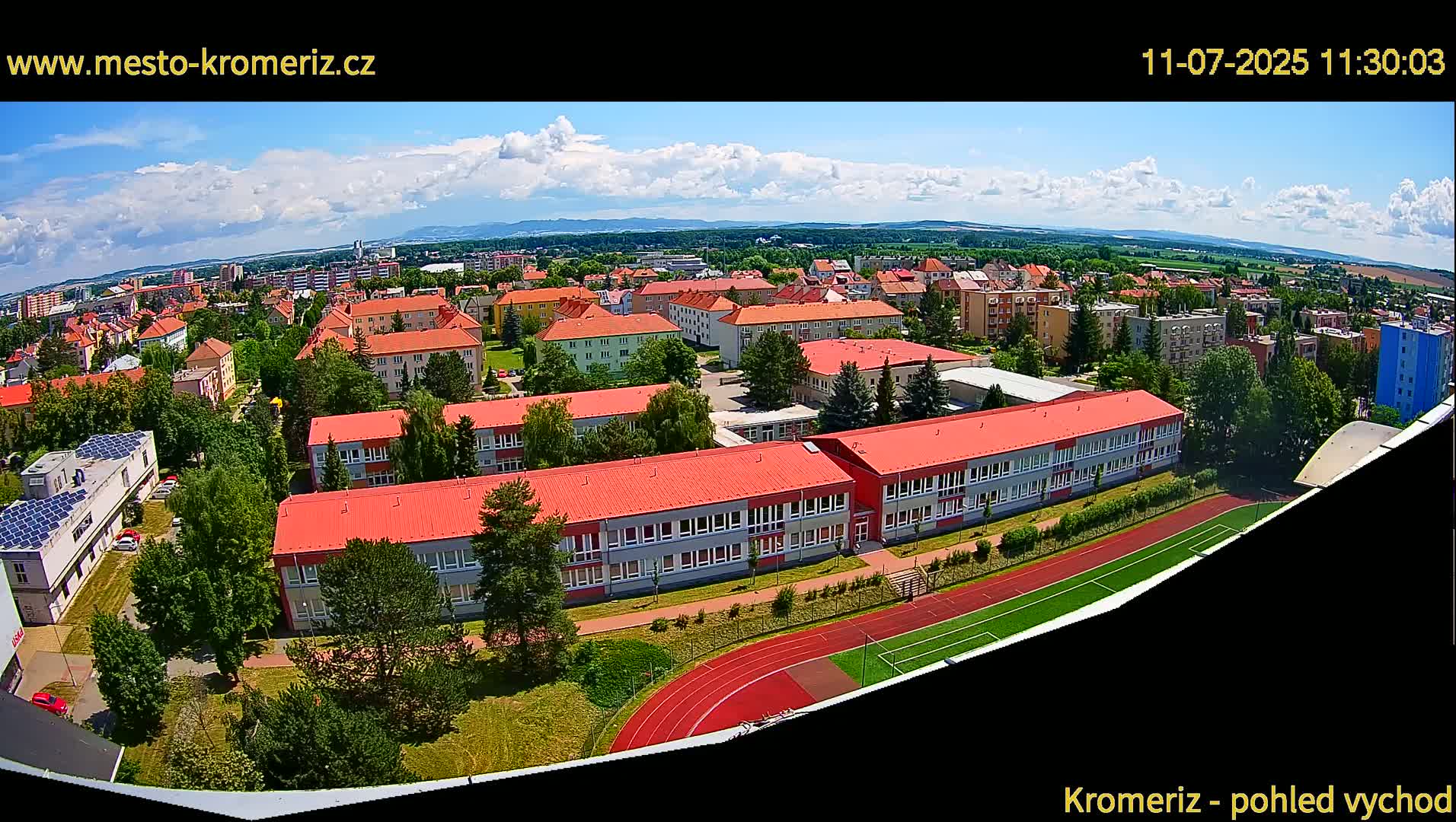 Kroměříž  East View Skyline Live Cam - Kromeriz, Zlin, Czechia