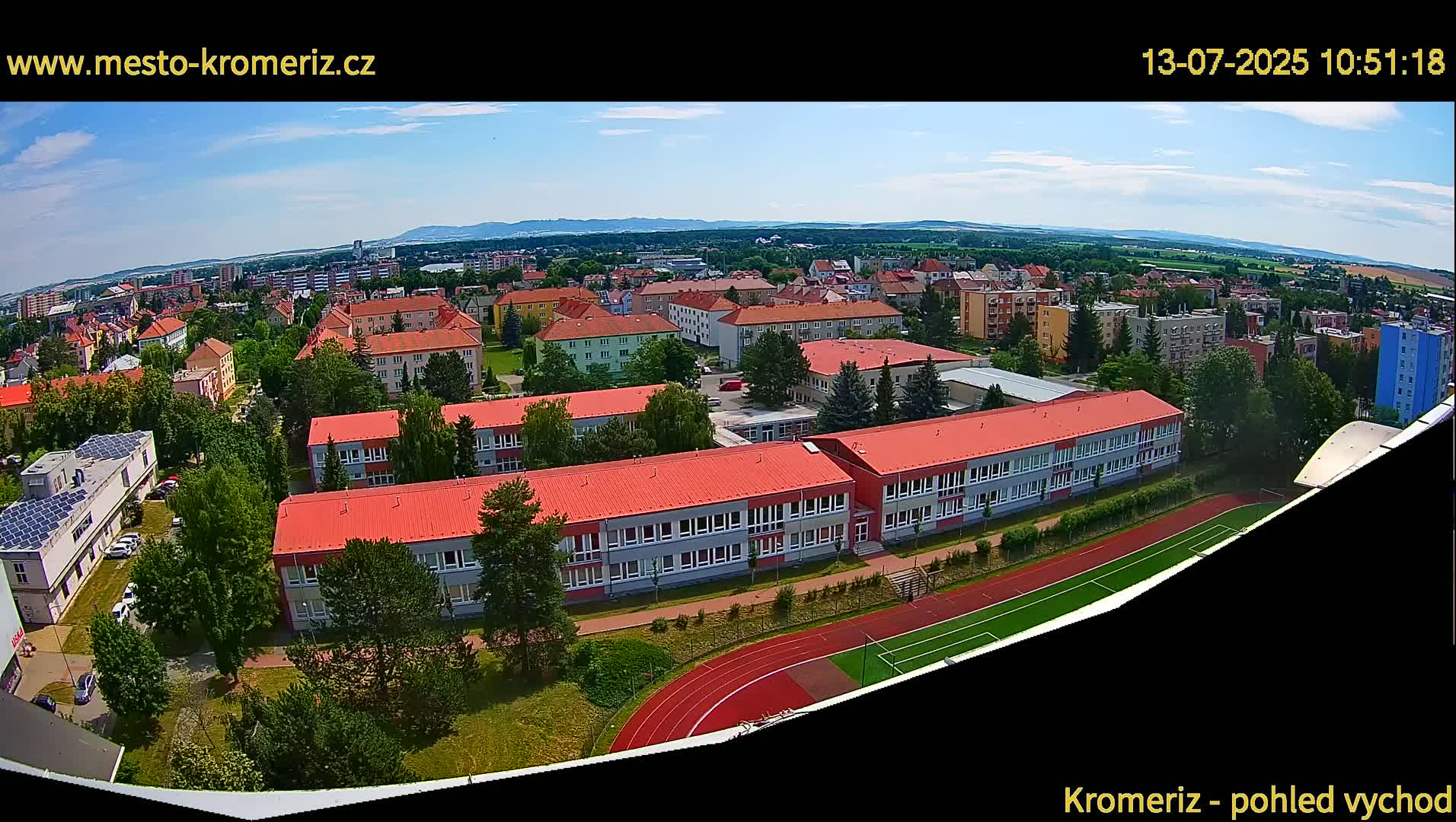 Kroměříž  East View Skyline Live Cam - Kromeriz, Zlin, Czechia
