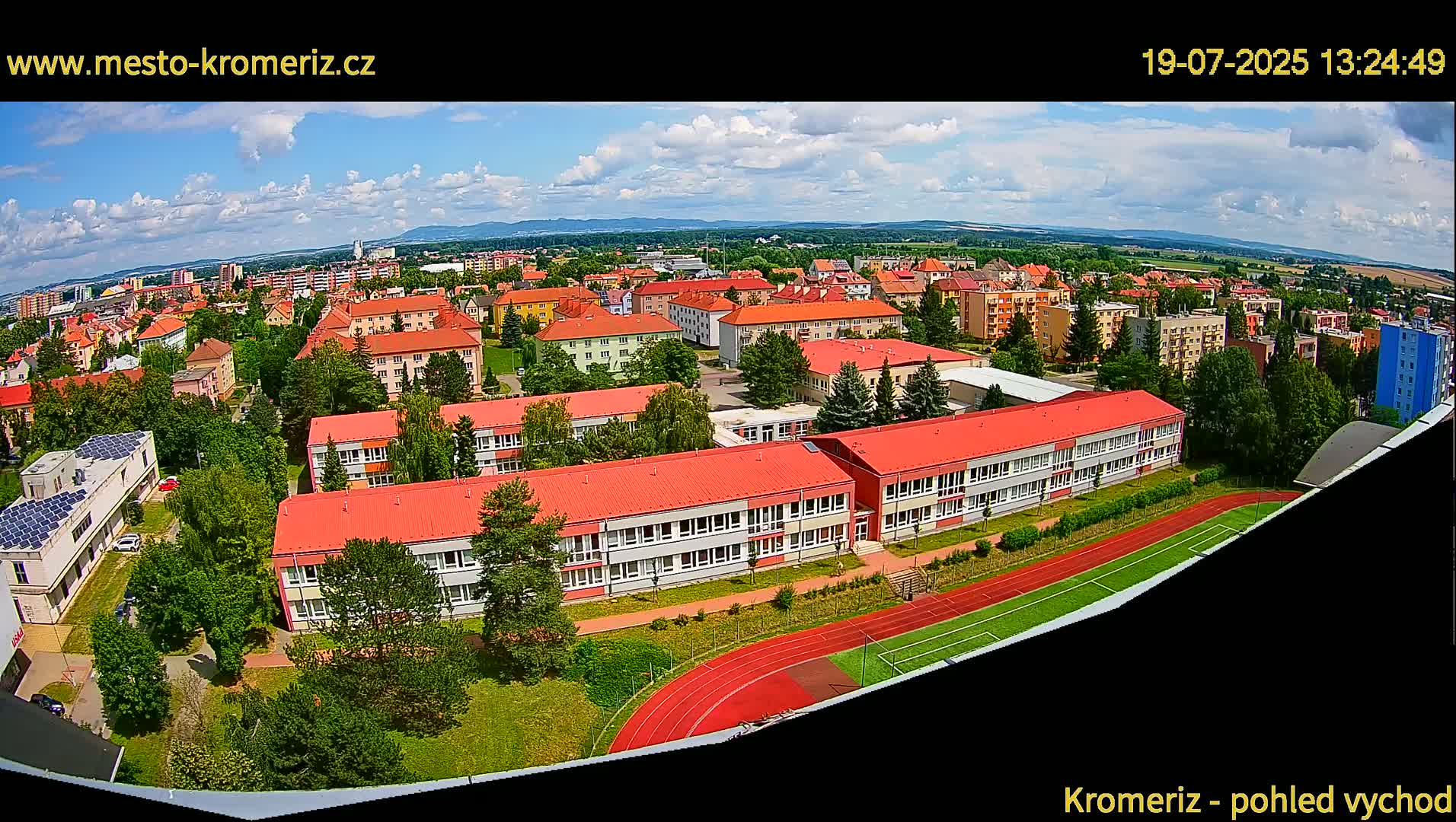 Kroměříž  East View Skyline Live Cam - Kromeriz, Zlin, Czechia