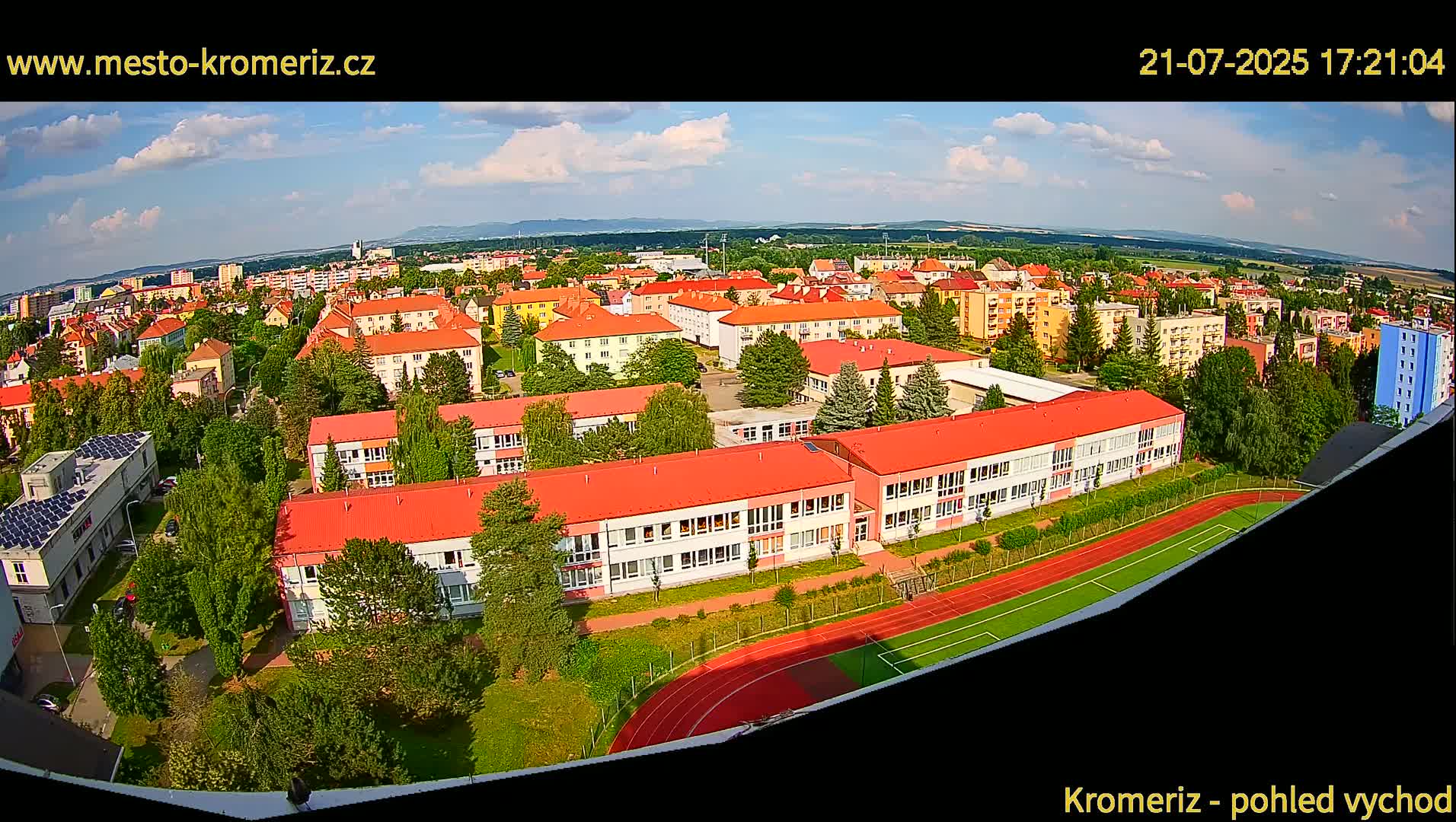 Kroměříž  East View Skyline Live Cam - Kromeriz, Zlin, Czechia