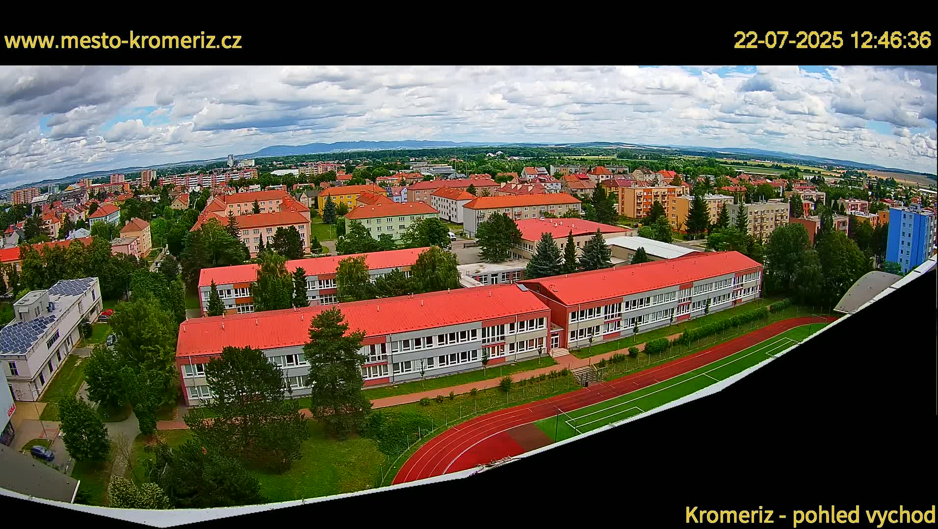 Kroměříž  East View Skyline Live Cam - Kromeriz, Zlin, Czechia
