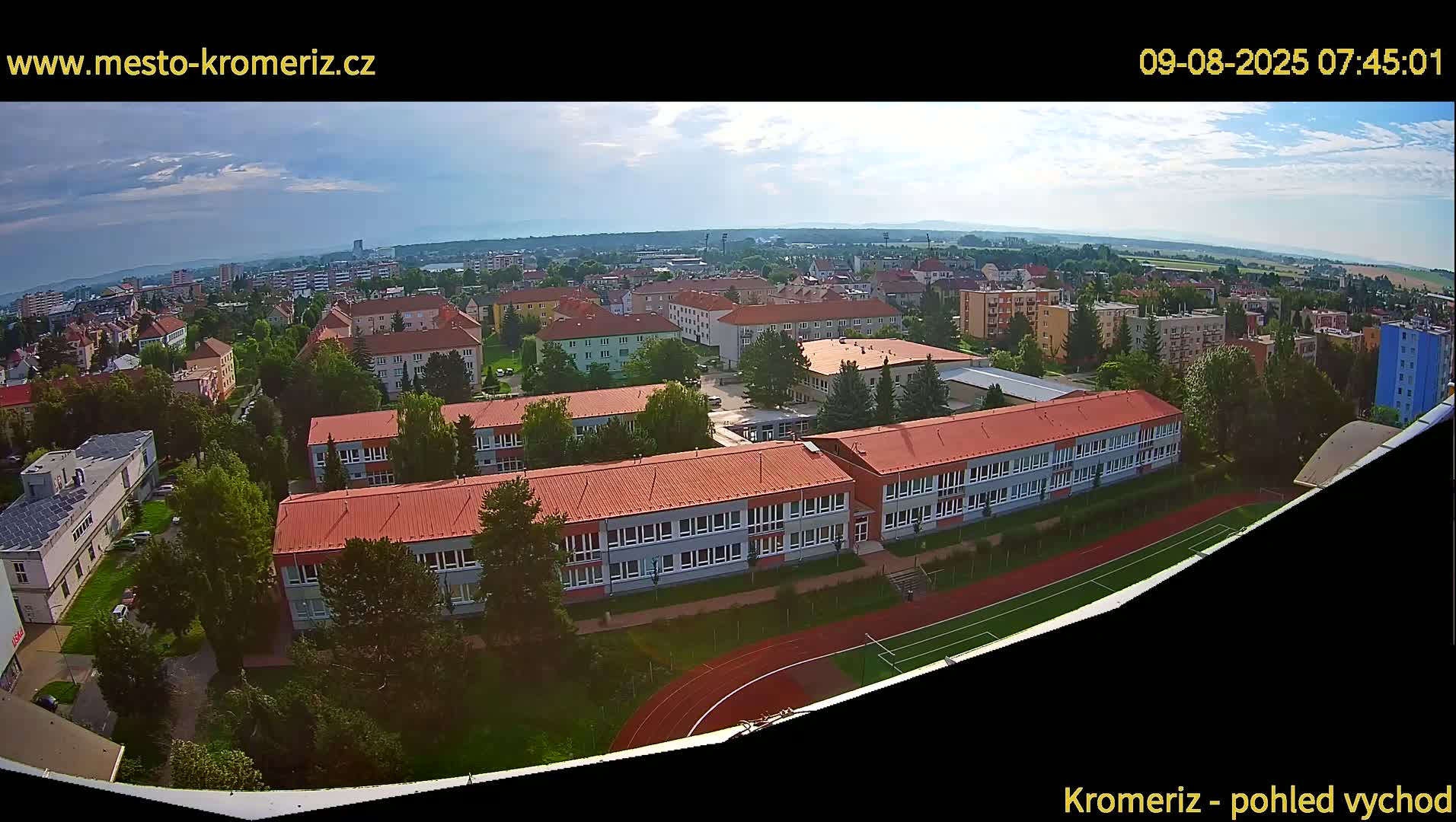 Kroměříž  East View Skyline Live Cam - Kromeriz, Zlin, Czechia