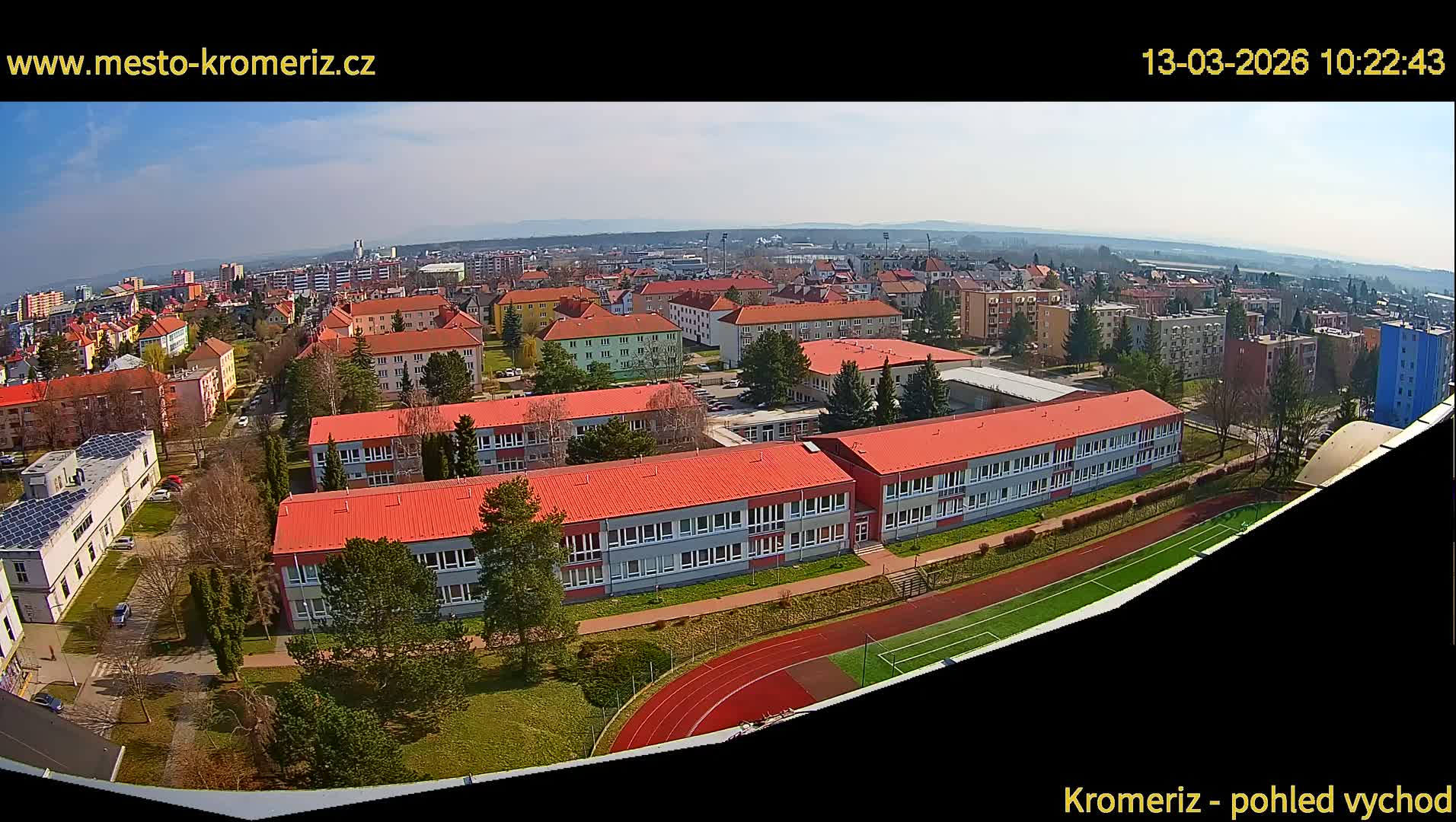 Kroměříž  East View Skyline Live Cam - Kromeriz, Zlin, Czechia