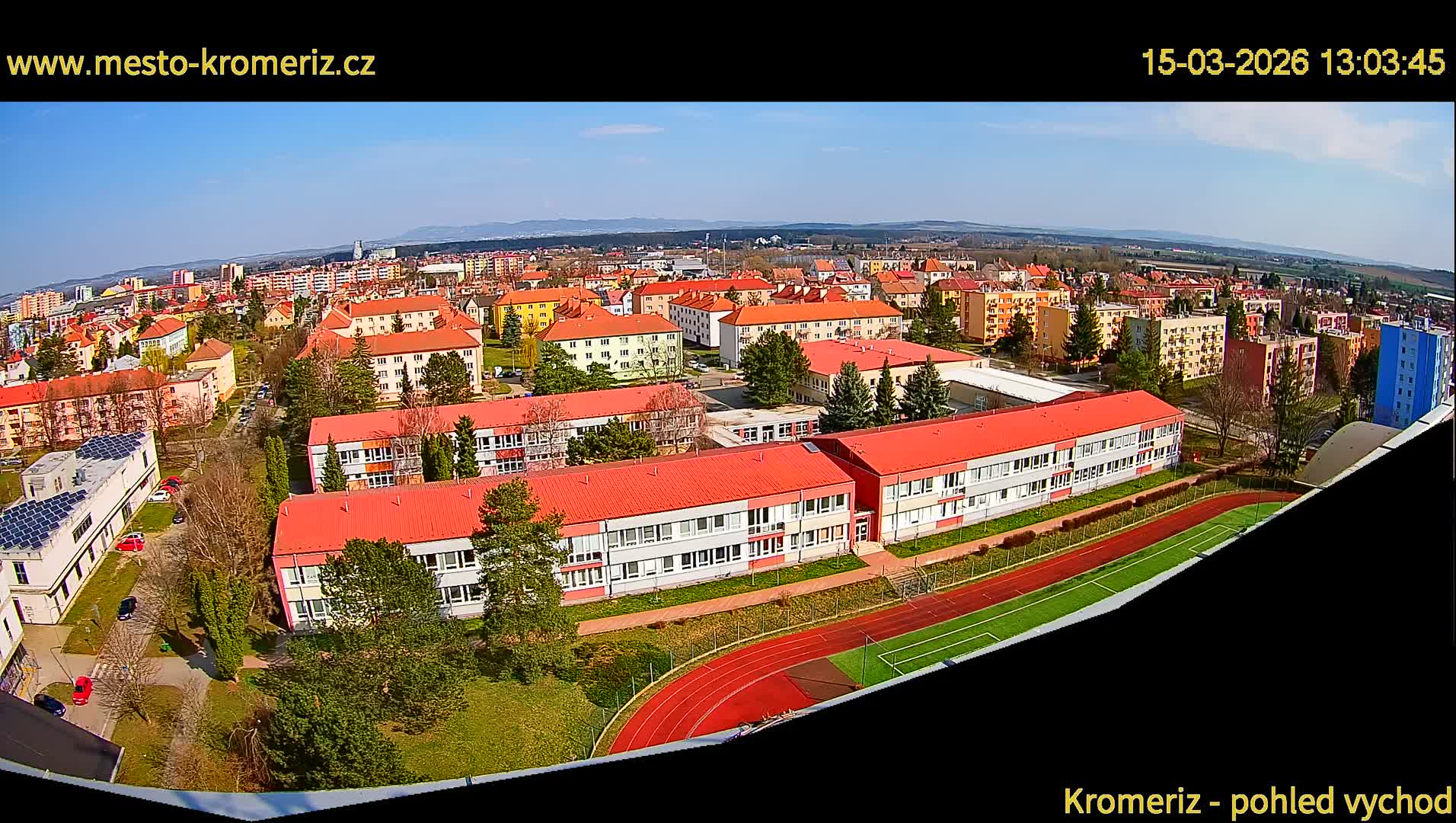 Kroměříž  East View Skyline Live Cam - Kromeriz, Zlin, Czechia