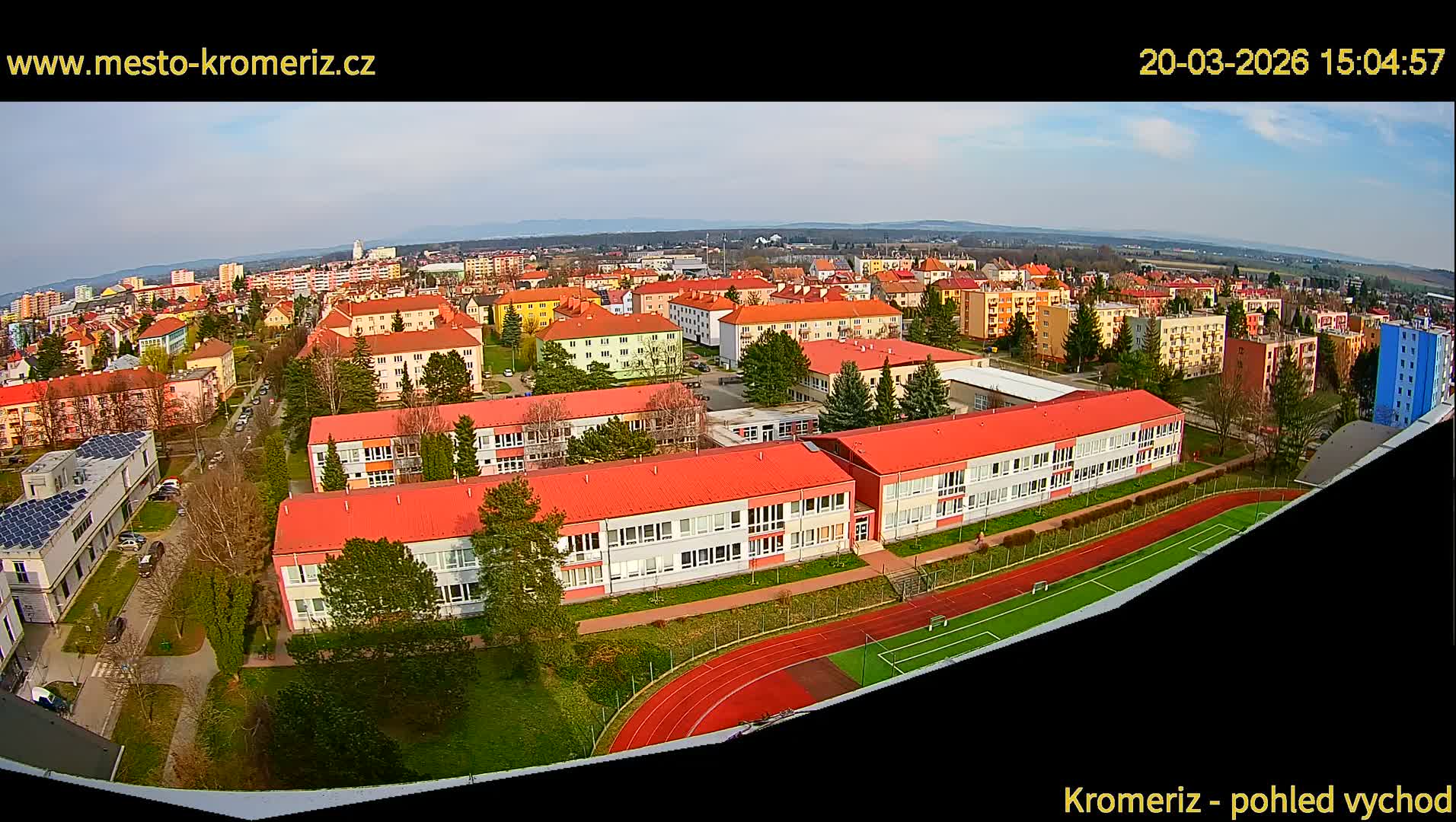 Kroměříž  East View Skyline Live Cam - Kromeriz, Zlin, Czechia
