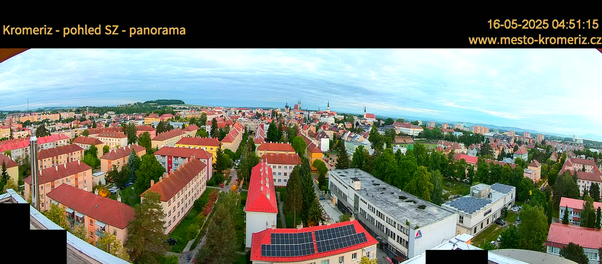 Kroměříž Northwest View Skyline Live Cam - Kromeriz, Zlin, Czechia