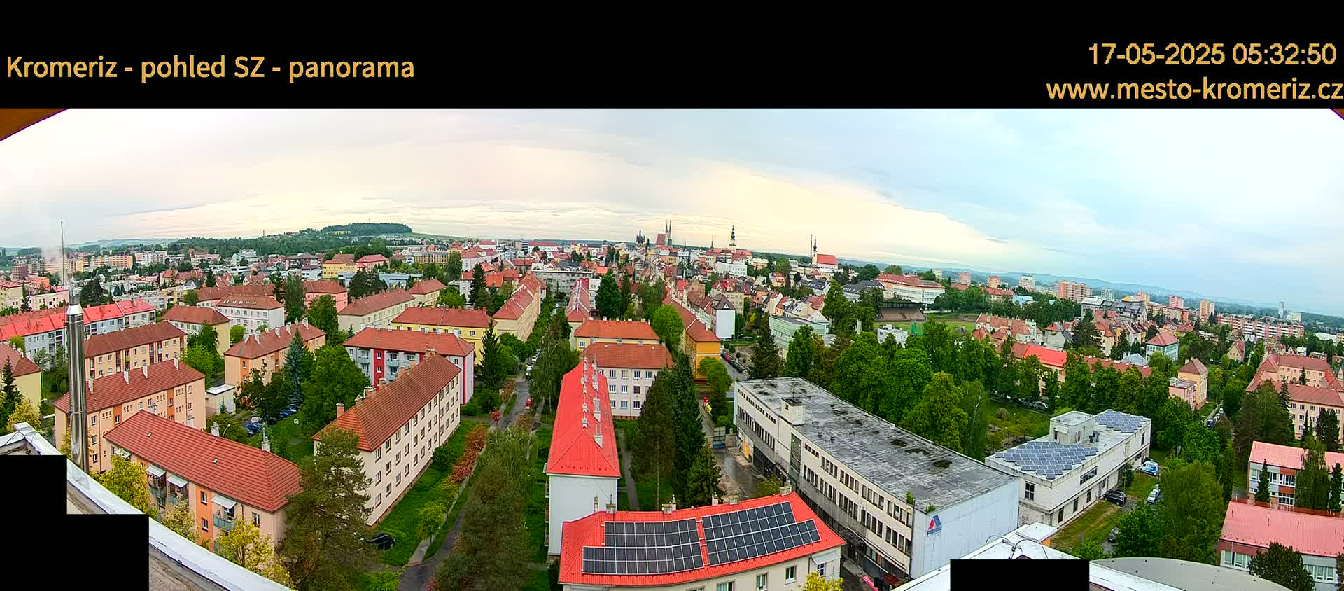 Kroměříž Northwest View Skyline Live Cam - Kromeriz, Zlin, Czechia