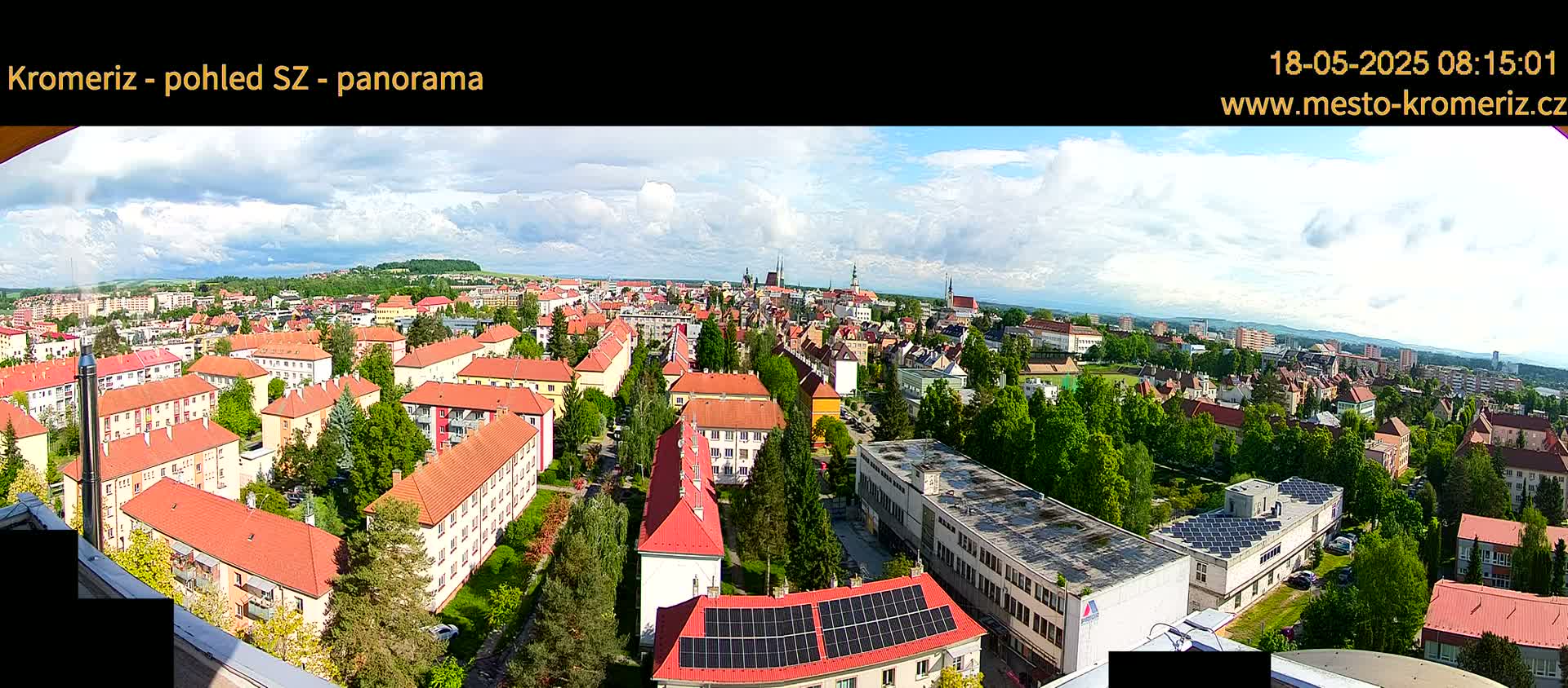 Kroměříž Northwest View Skyline Live Cam - Kromeriz, Zlin, Czechia