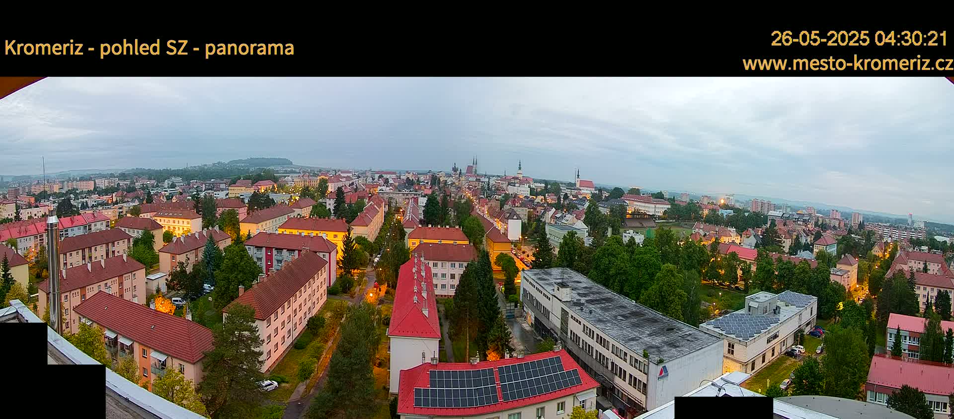 Kroměříž Northwest View Skyline Live Cam - Kromeriz, Zlin, Czechia