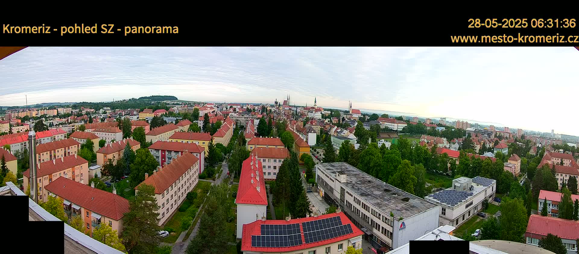 Kroměříž Northwest View Skyline Live Cam - Kromeriz, Zlin, Czechia