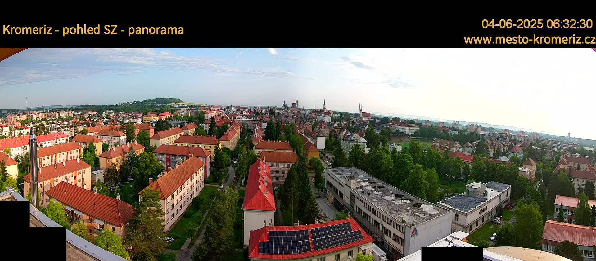Kroměříž Northwest View Skyline Live Cam - Kromeriz, Zlin, Czechia