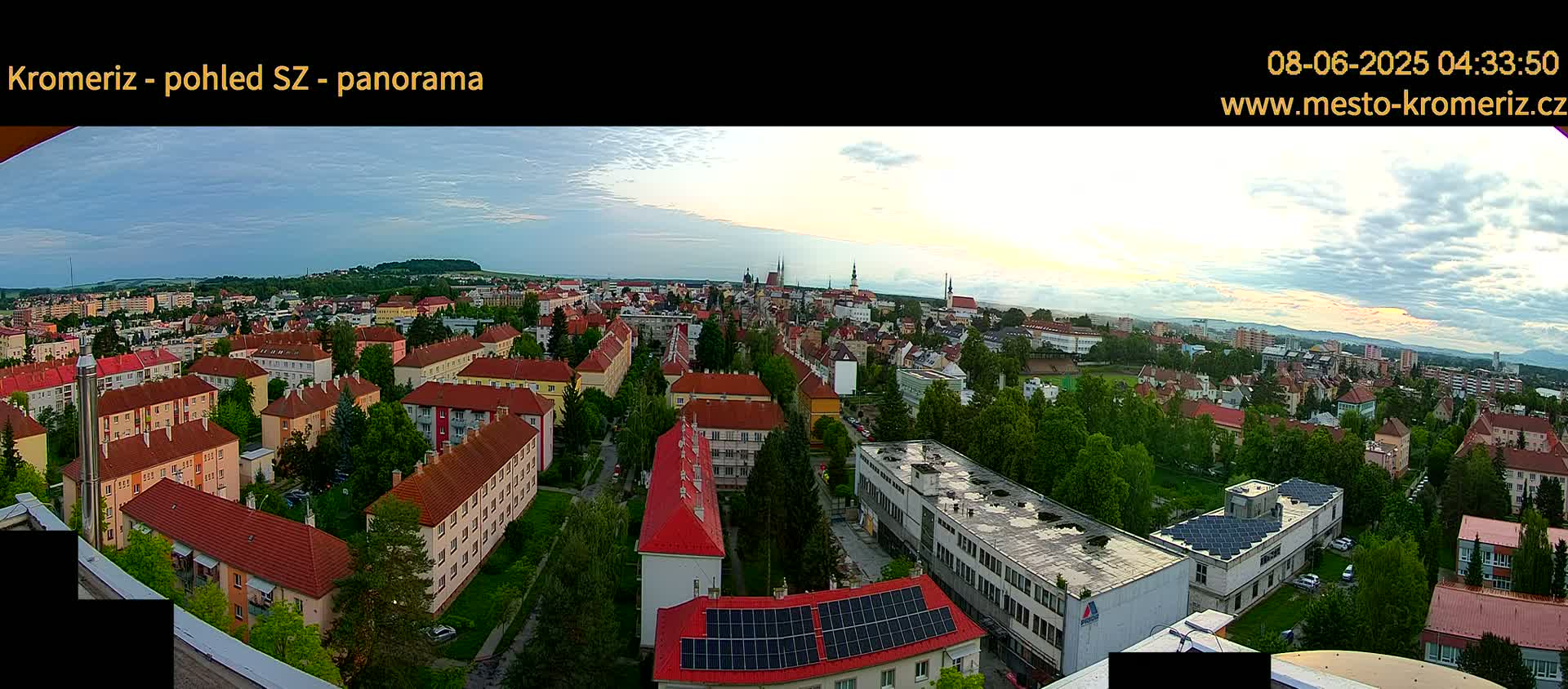Kroměříž Northwest View Skyline Live Cam - Kromeriz, Zlin, Czechia