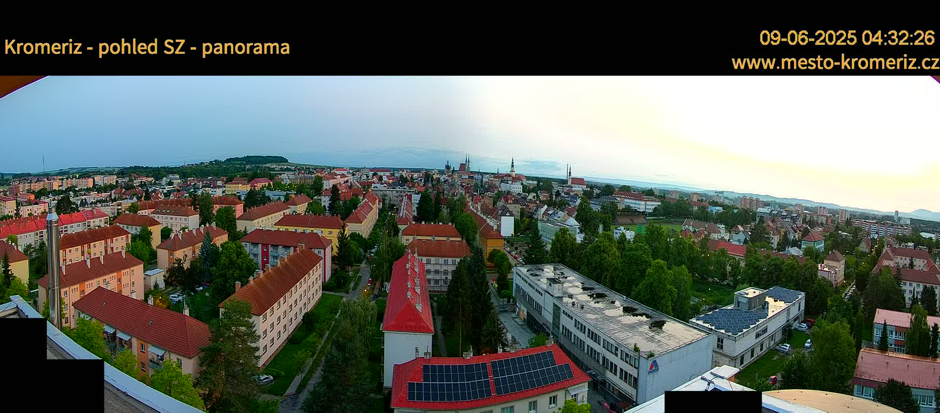 Kroměříž Northwest View Skyline Live Cam - Kromeriz, Zlin, Czechia