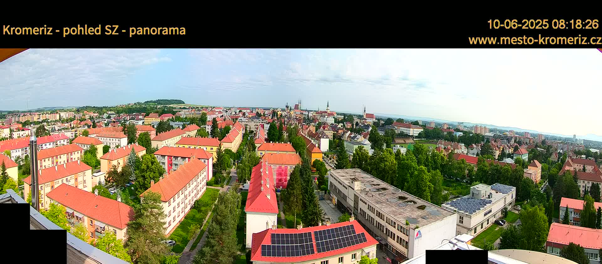Kroměříž Northwest View Skyline Live Cam - Kromeriz, Zlin, Czechia