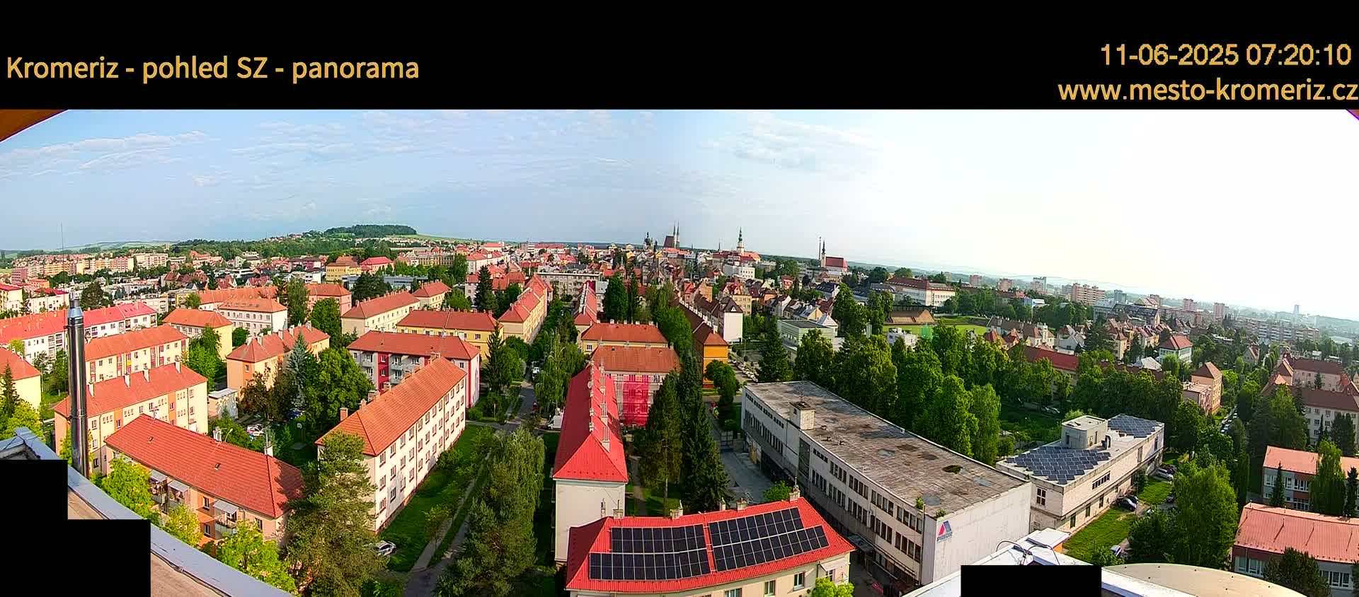 Kroměříž Northwest View Skyline Live Cam - Kromeriz, Zlin, Czechia