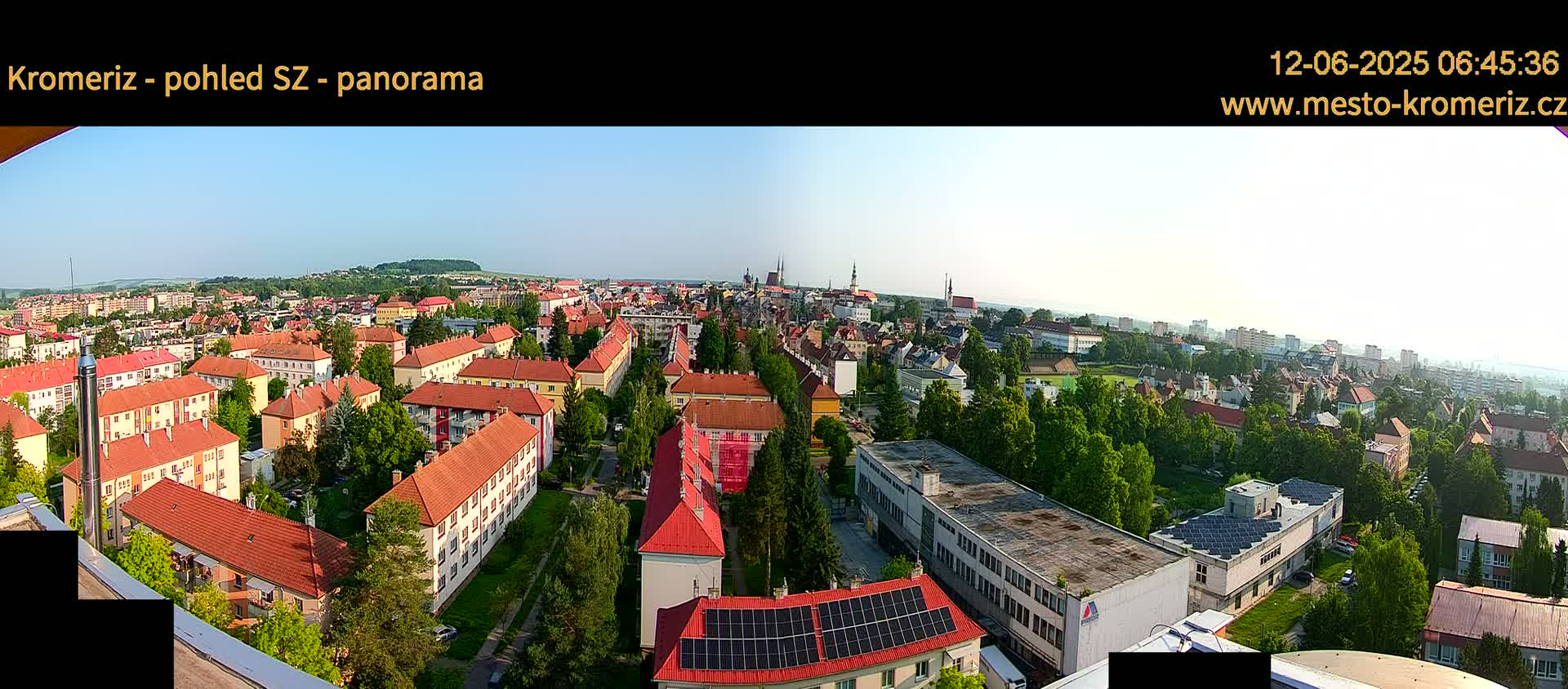 Kroměříž Northwest View Skyline Live Cam - Kromeriz, Zlin, Czechia