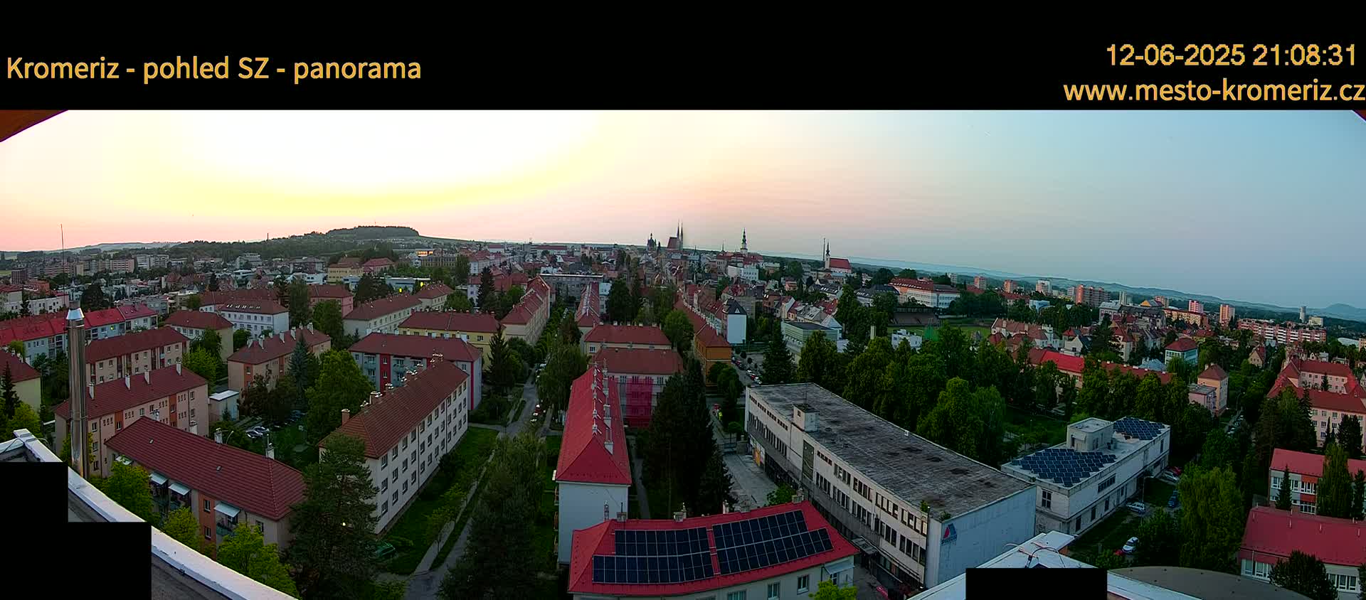 Kroměříž Northwest View Skyline Live Cam - Kromeriz, Zlin, Czechia