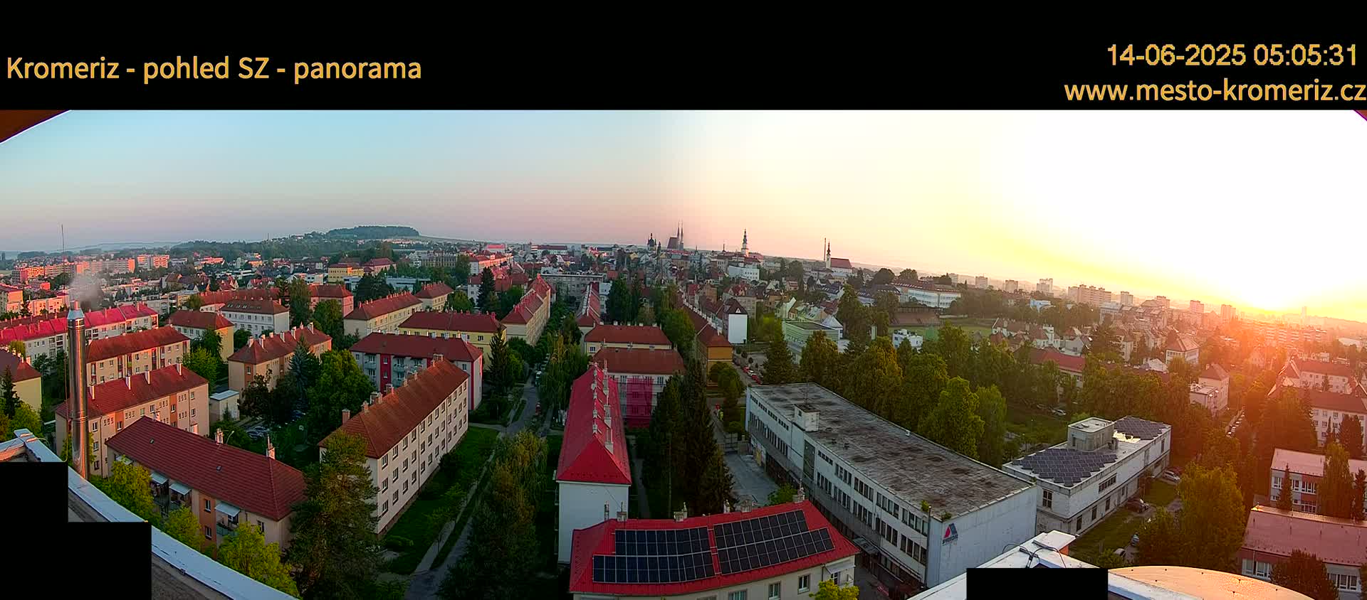 Kroměříž Northwest View Skyline Live Cam - Kromeriz, Zlin, Czechia