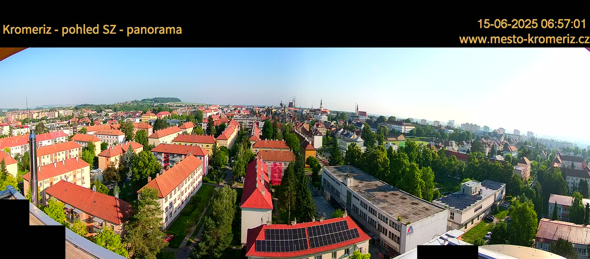 Kroměříž Northwest View Skyline Live Cam - Kromeriz, Zlin, Czechia