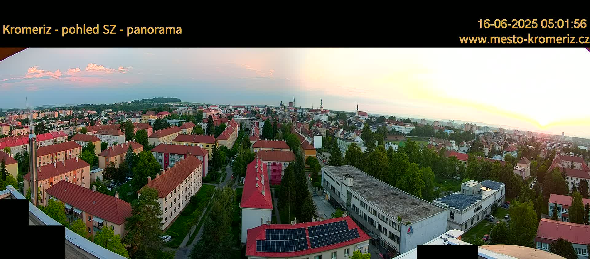 Kroměříž Northwest View Skyline Live Cam - Kromeriz, Zlin, Czechia