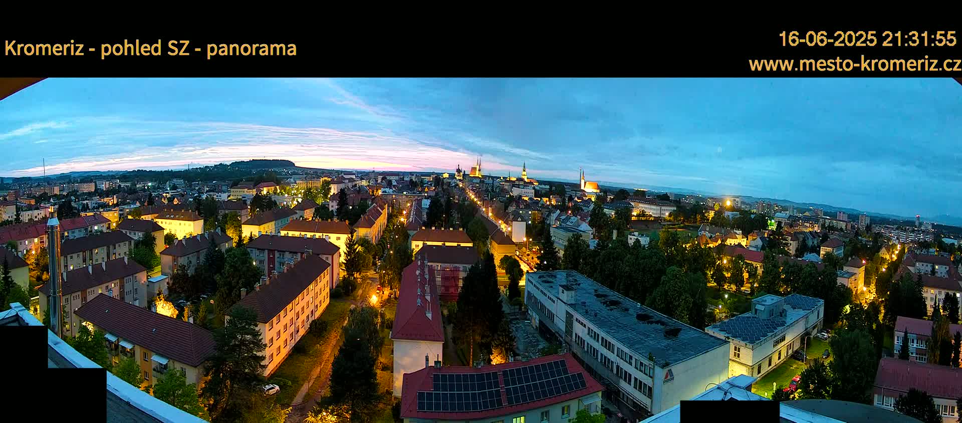 Kroměříž Northwest View Skyline Live Cam - Kromeriz, Zlin, Czechia