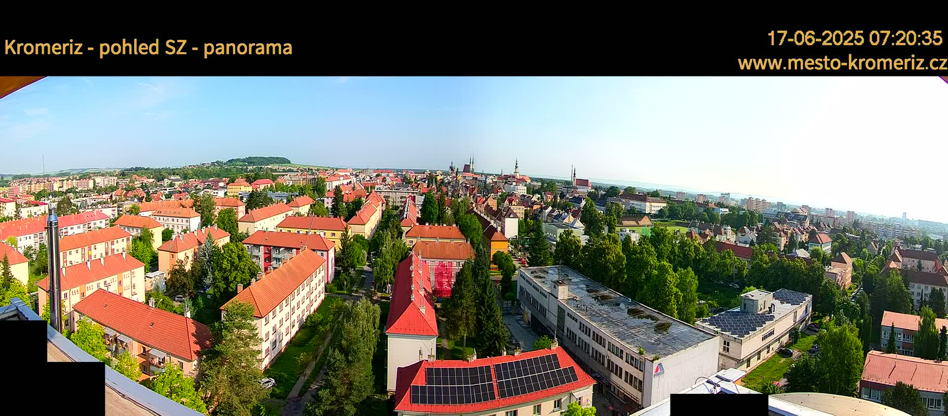 Kroměříž Northwest View Skyline Live Cam - Kromeriz, Zlin, Czechia