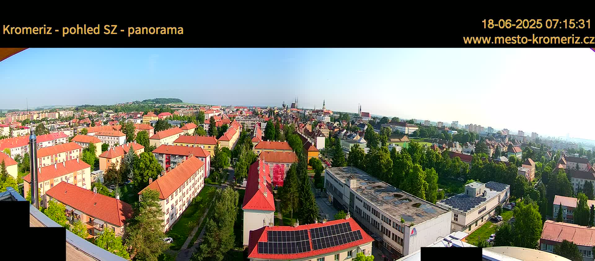 Kroměříž Northwest View Skyline Live Cam - Kromeriz, Zlin, Czechia